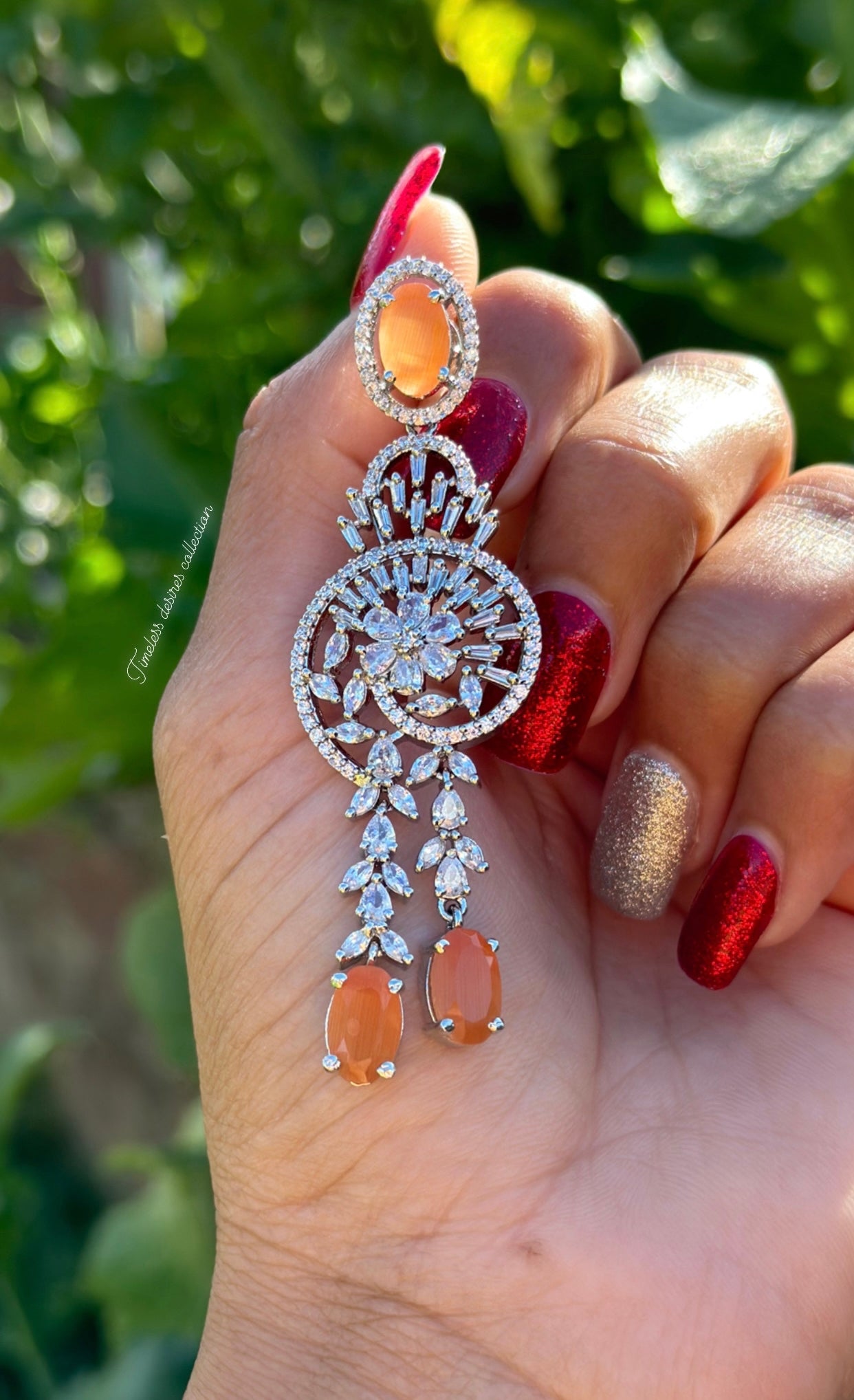 American diamond earrings ( statement PC )