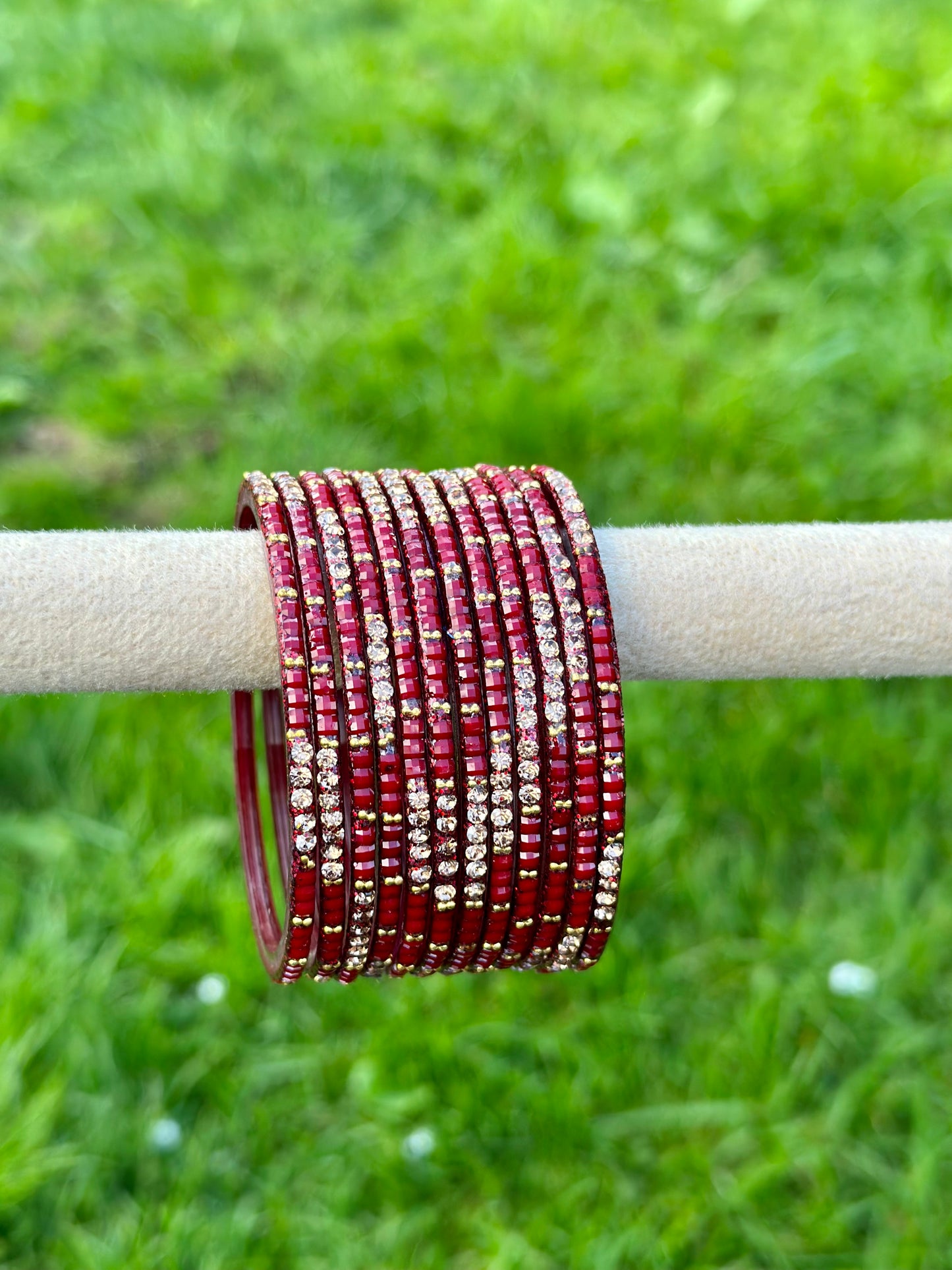 GLASS Bangles in Maroon ( Karwa Chauth Special)