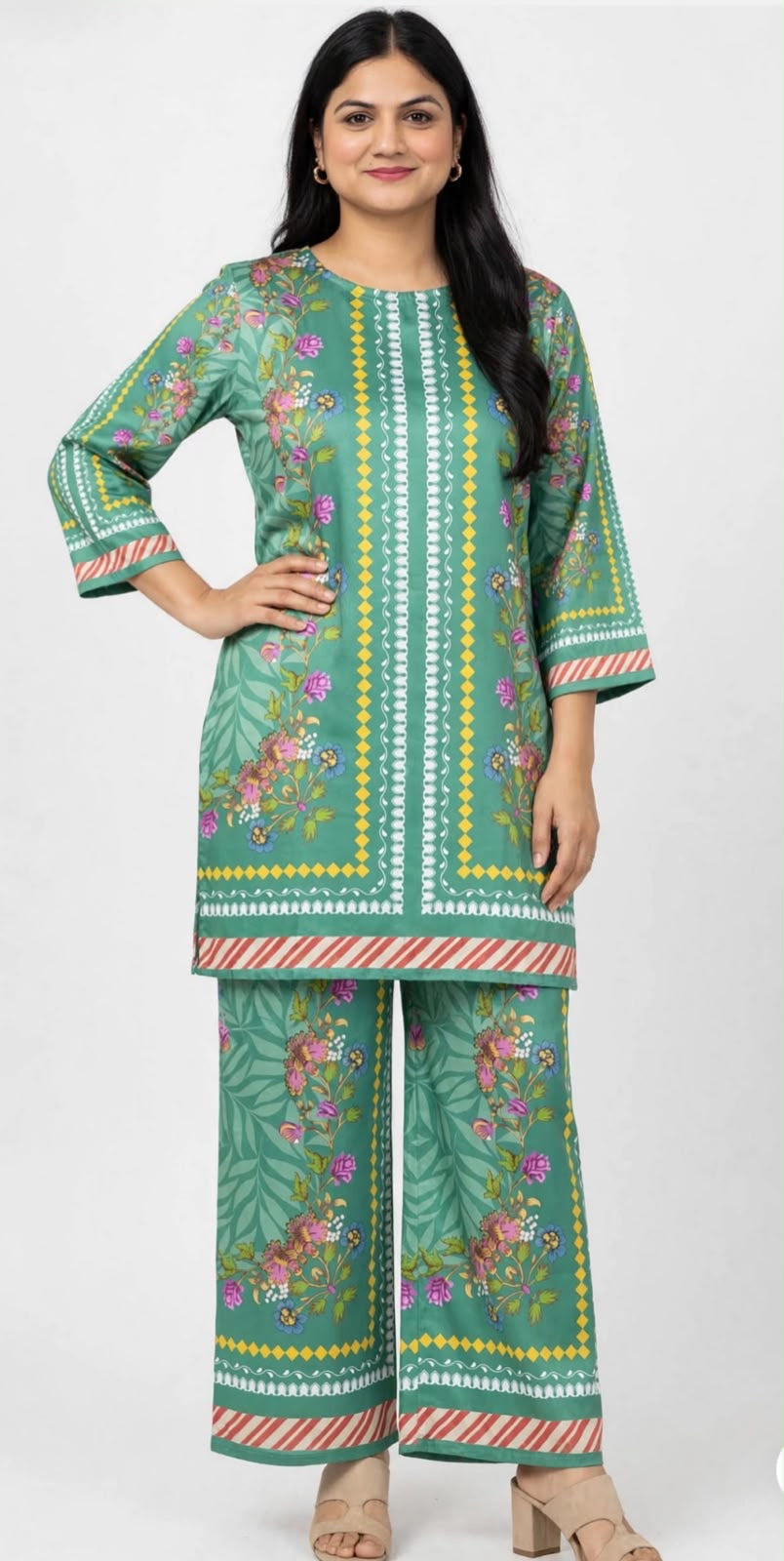 Semi Turkishm silk Co-ord, Code: R3