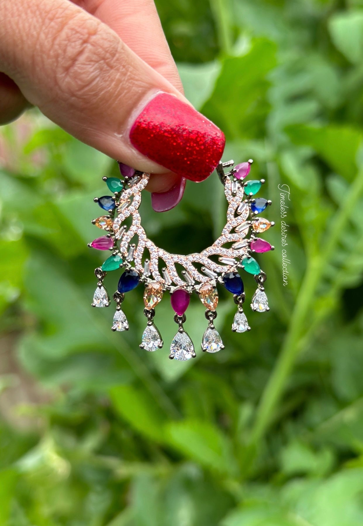 American Diamond waliya earrings ( Code: A1 )