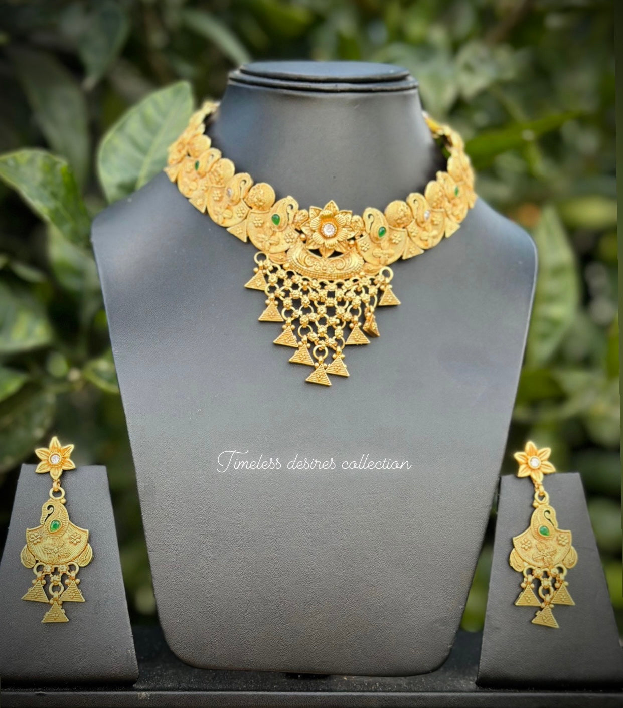 Gold plated Jhalar necklace set in high quality