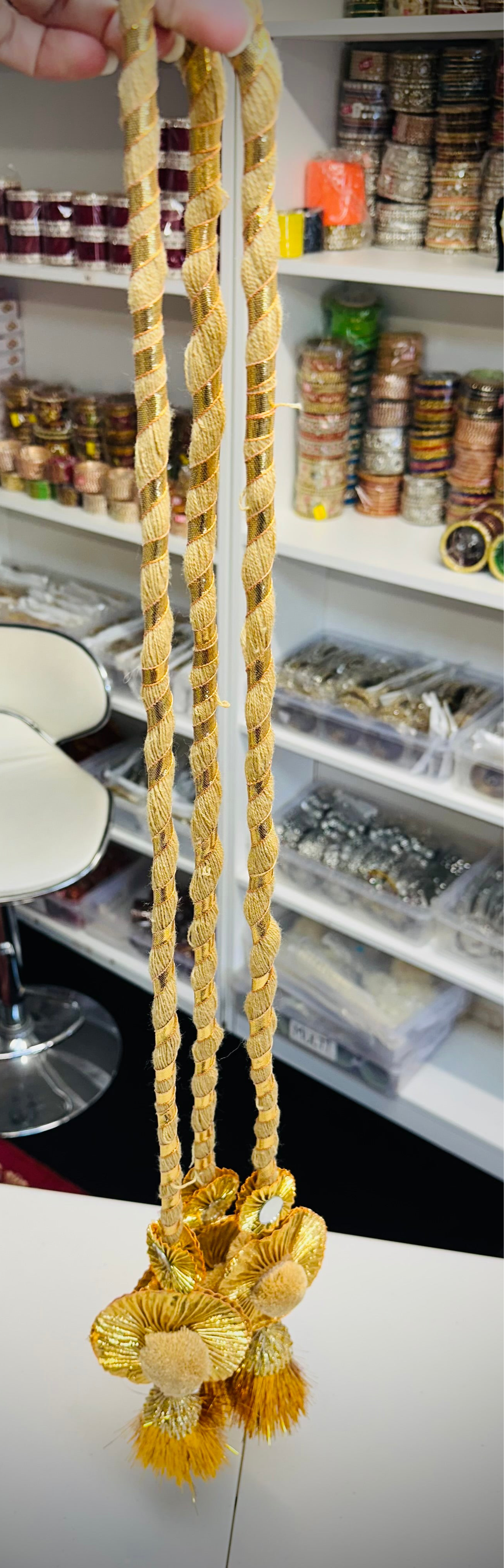 Mirror long paranda in golden colour, Code: PR2