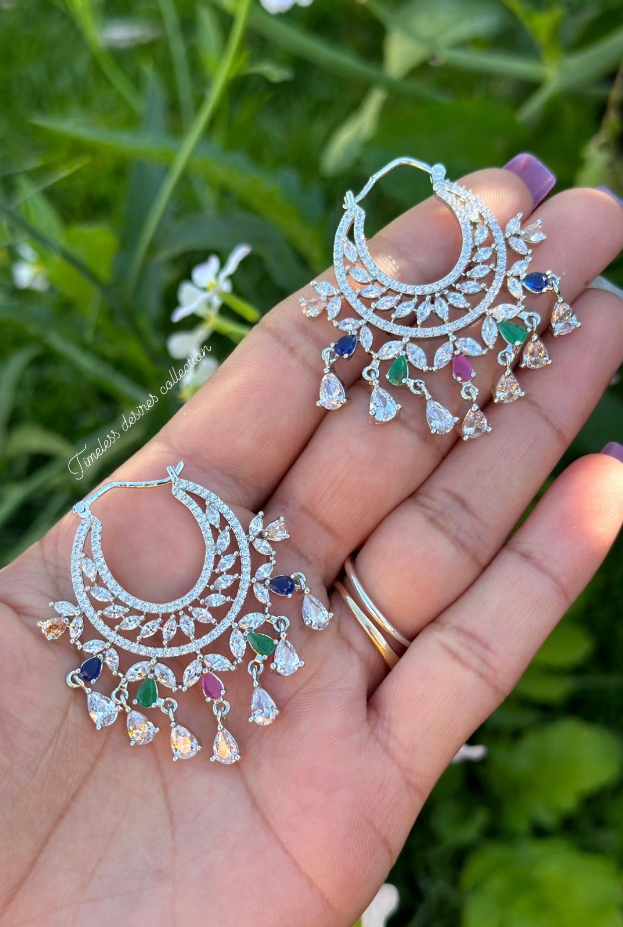 American Diamond waliya earrings ( Code: A4 )