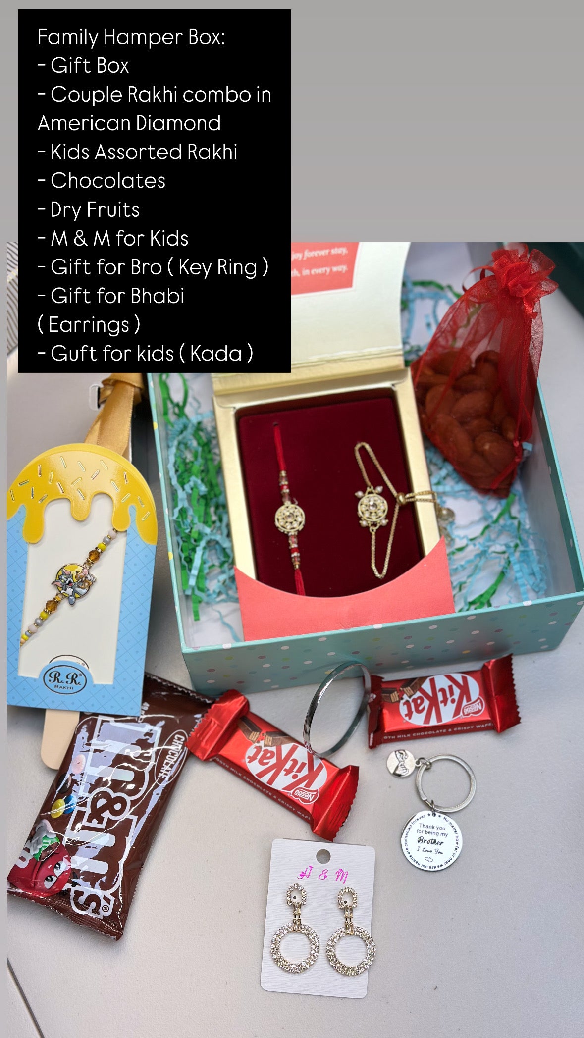 Family Rakhi Hamper Box - ( Premium Box with family Gift items )