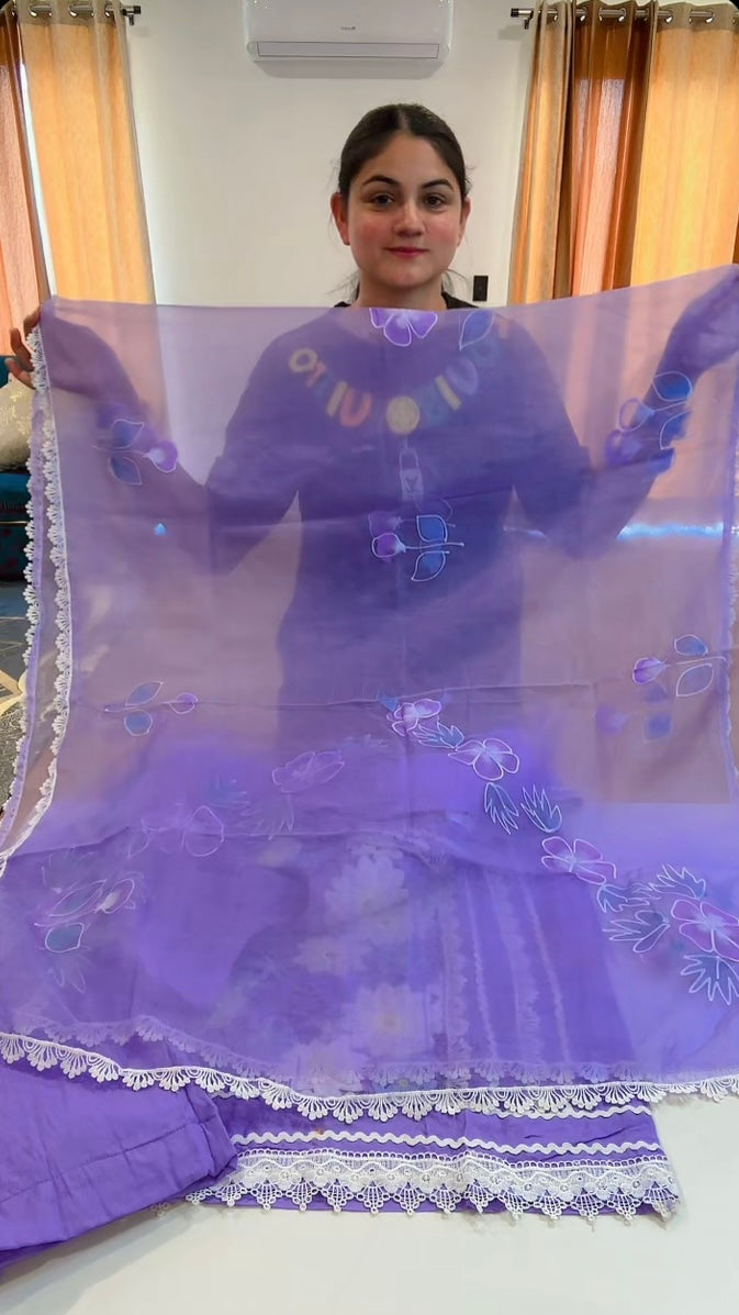 Boutique style designer punjabi suit (Colour: lavender), Code: 252