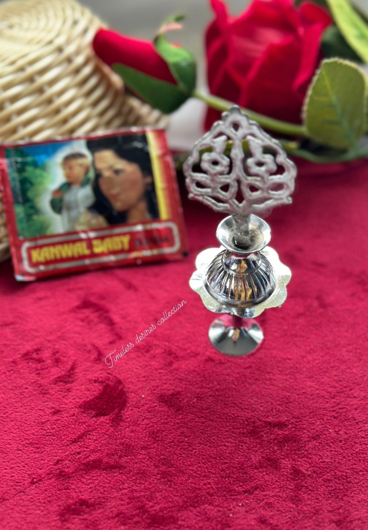 Traditional surmadani with a pack of fresh Surma filling