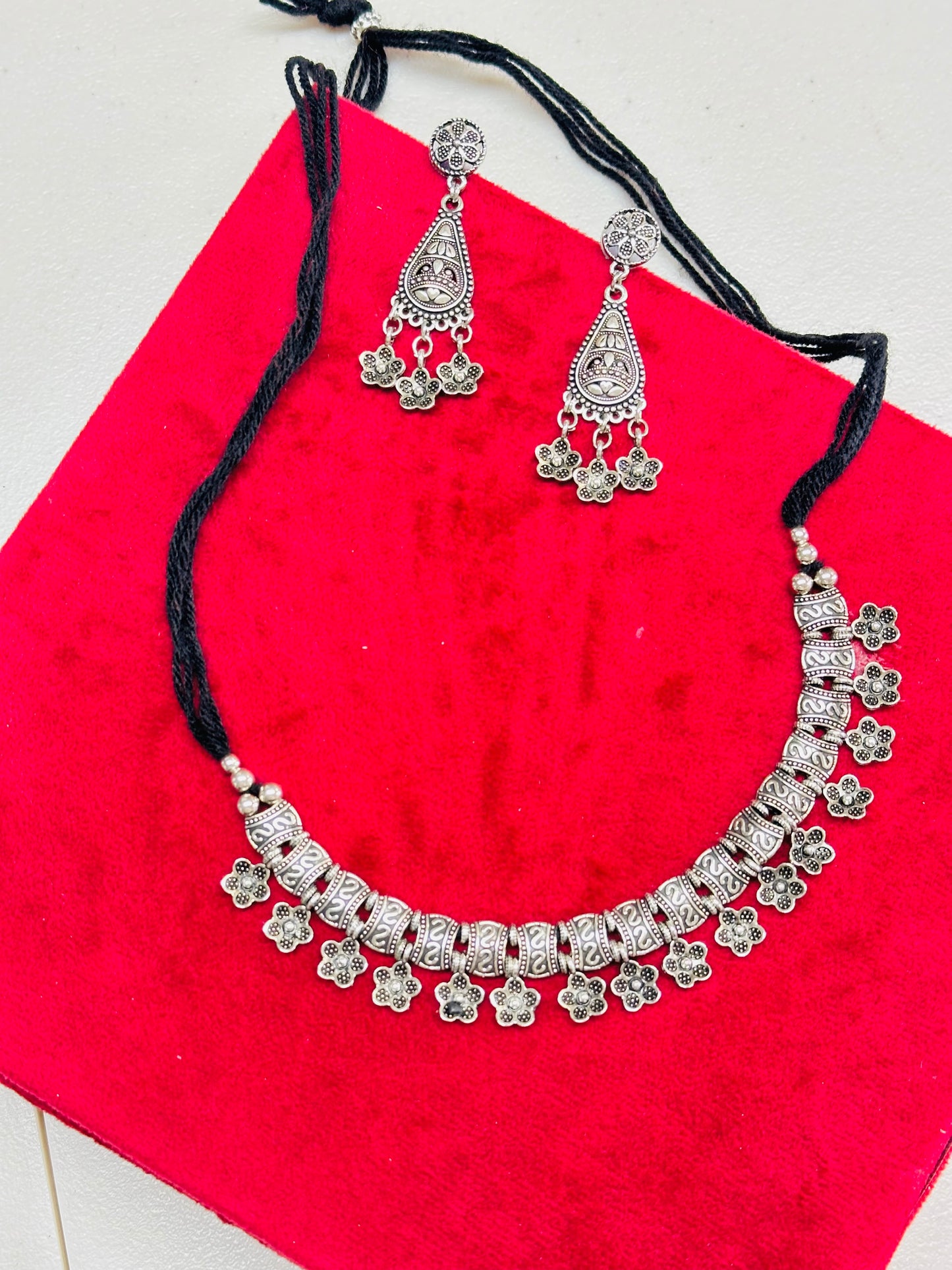 Oxidised Necklace set with earrings