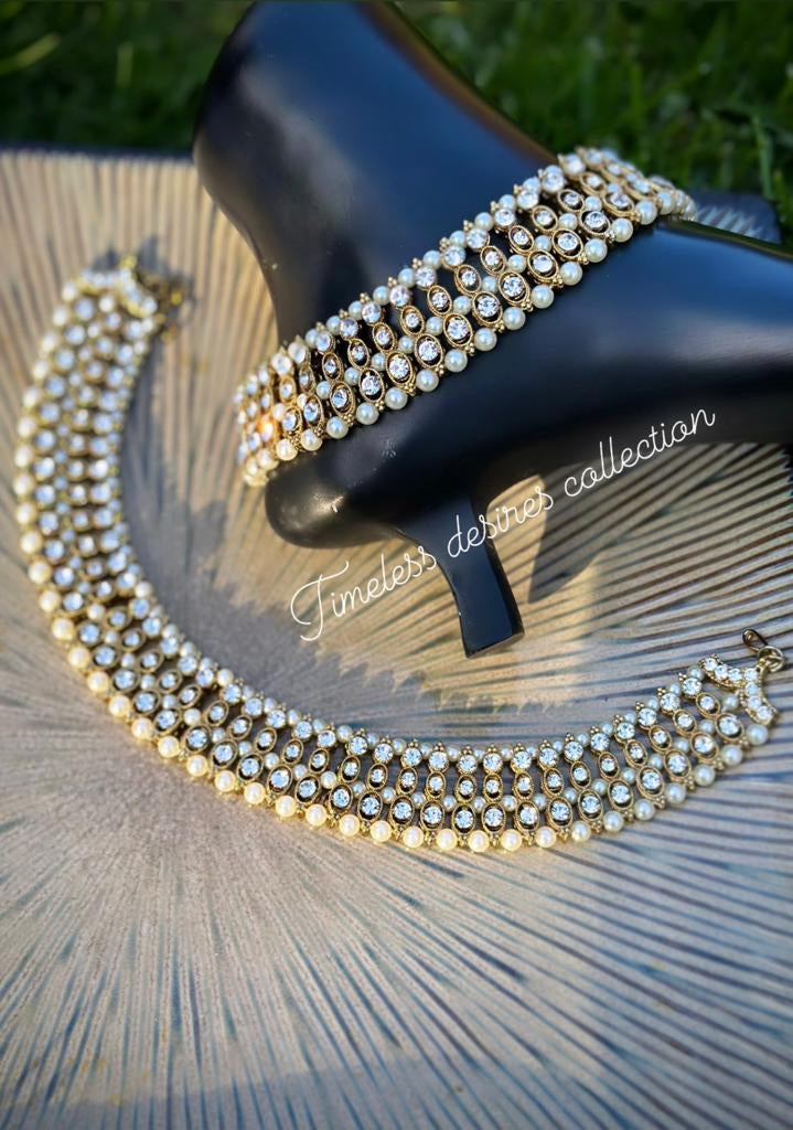 Triple Stone heavy Polki jhanjra / Anklets (TD-18)