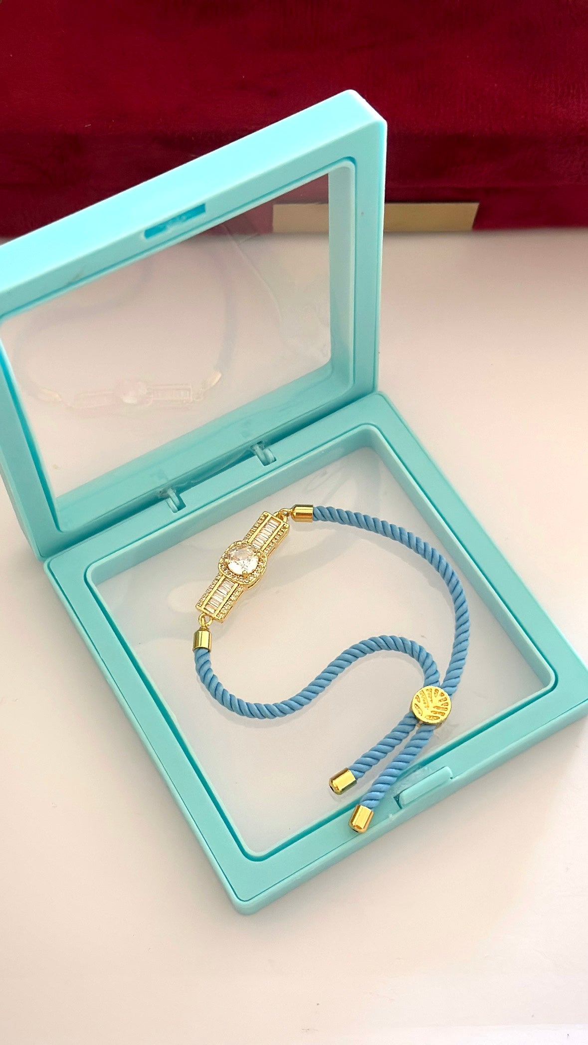 Premium Quality Rakhi / Rakhdi Box in American Diamond - Code A44