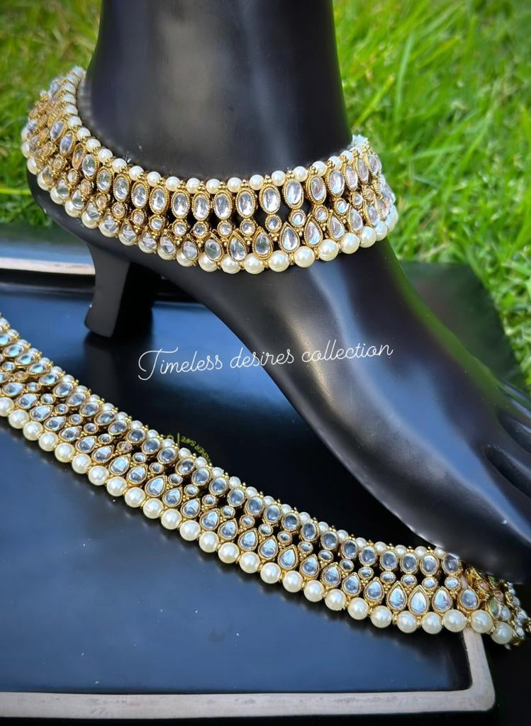 Heavy look kundan jhanjra / anklets (TD-14)
