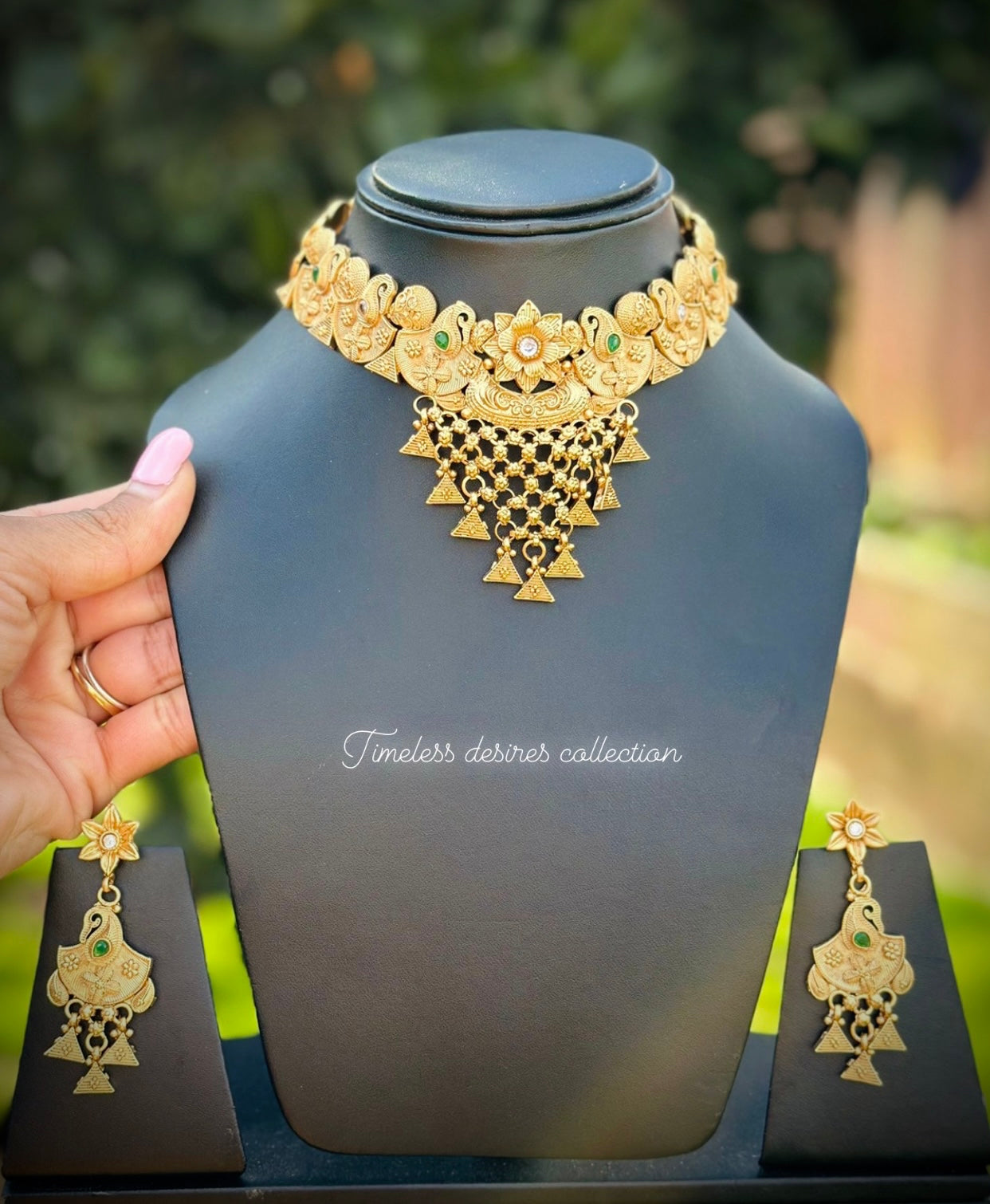 Gold plated Jhalar necklace set in high quality