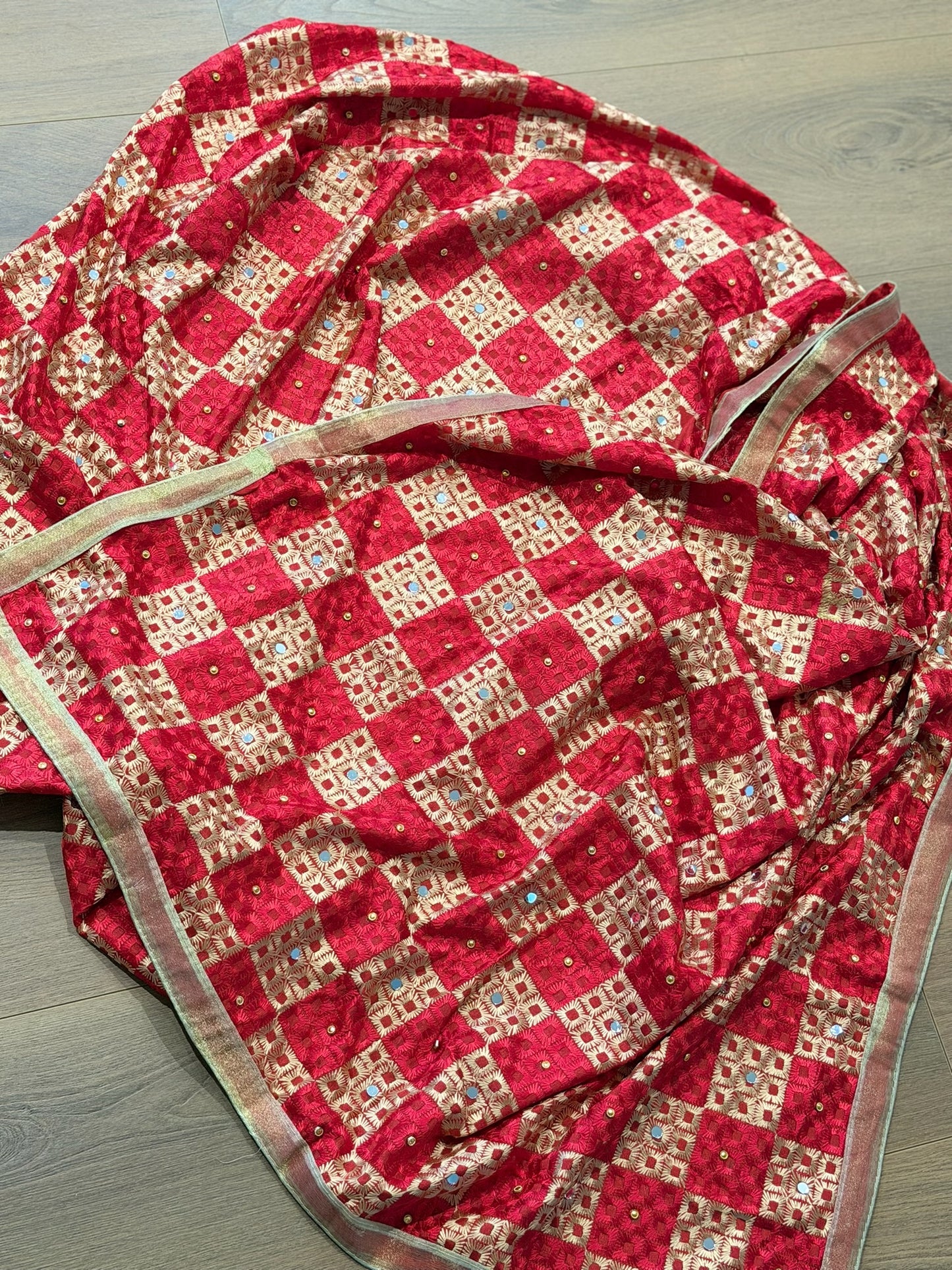Red Phulkari - code: 0012