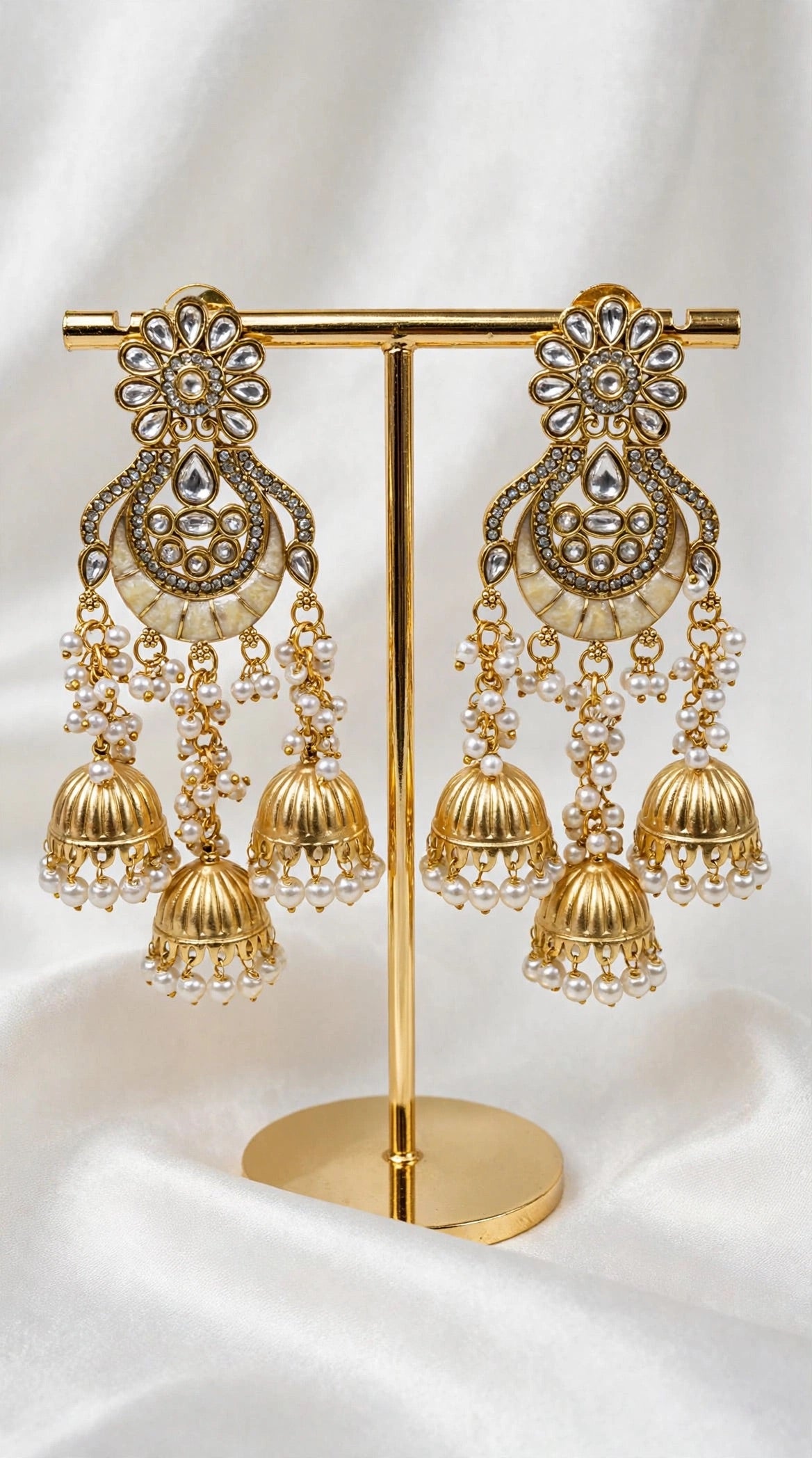 Golden Kashmiri style earrings - x14 (Copy)