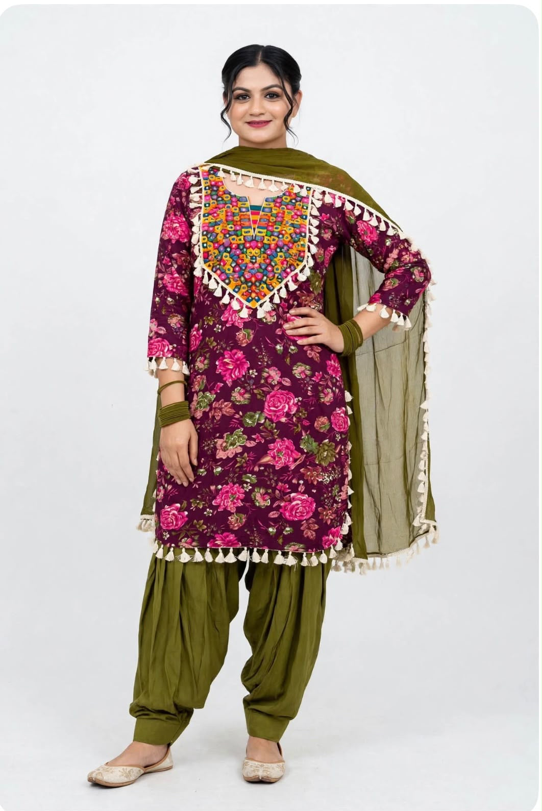 Trending Farshi salwar suit ( not patiala ) on mirror work in cotton, Code - 341