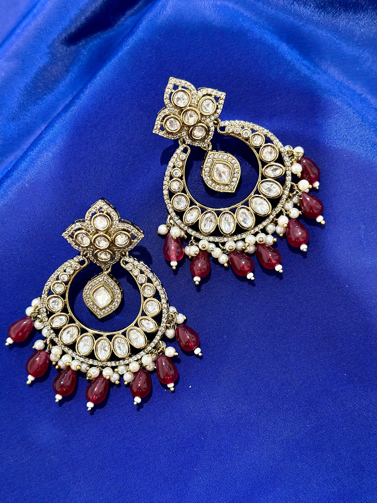 Tiyani earrings ( Premium Range ) Colour: Ruby , (Code: X3)