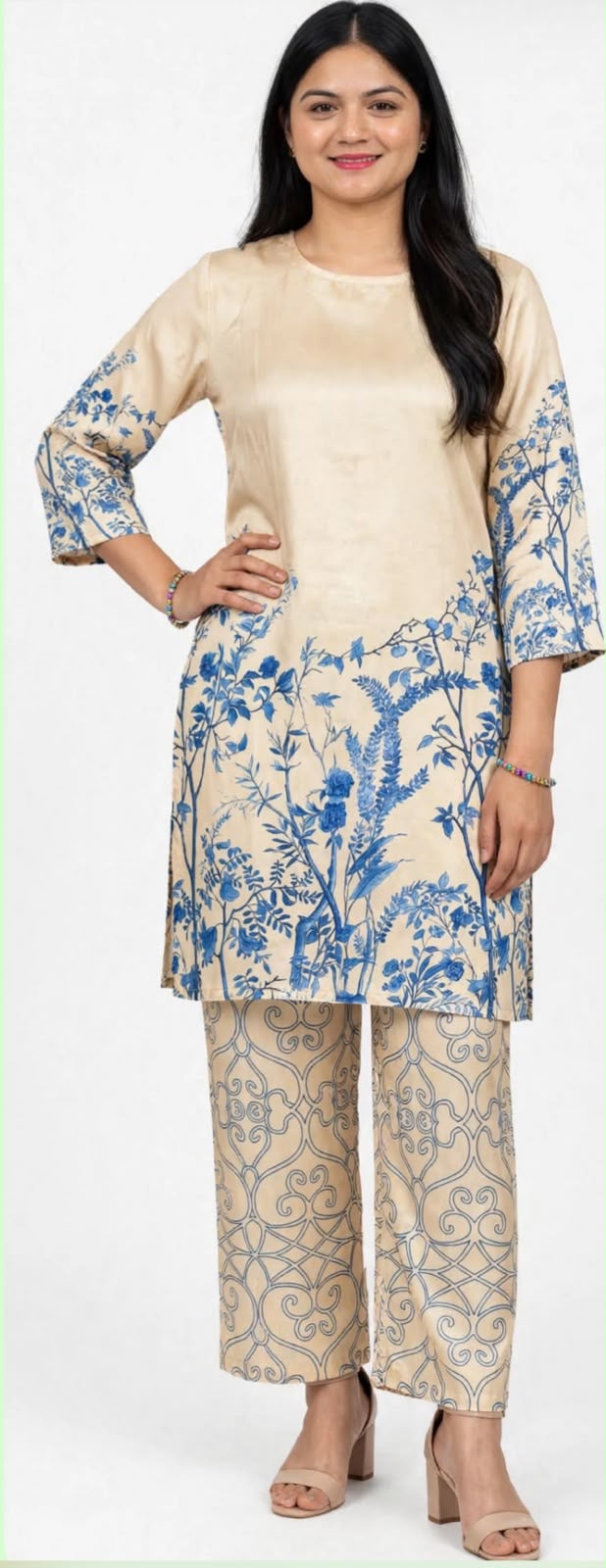 Semi Turkish silk co ord set, Code: R2