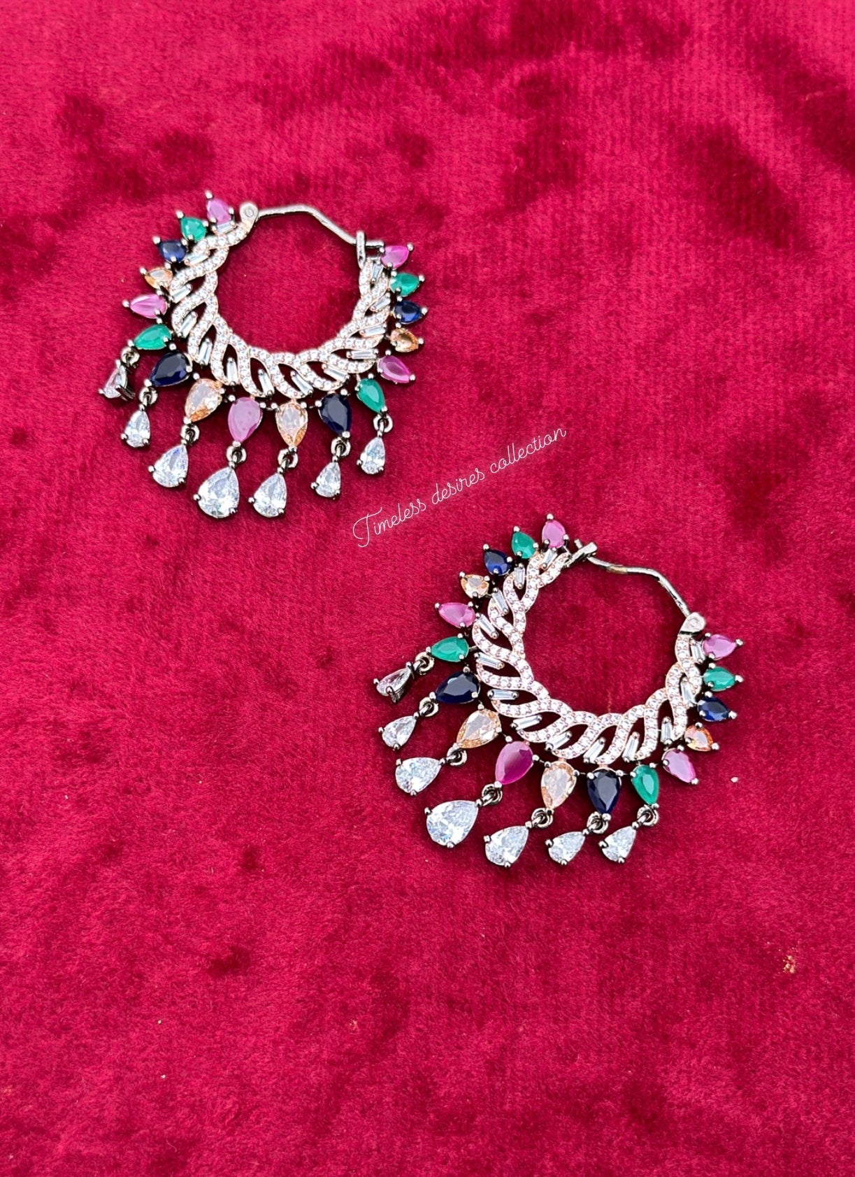 American Diamond waliya earrings ( Code: A1 )