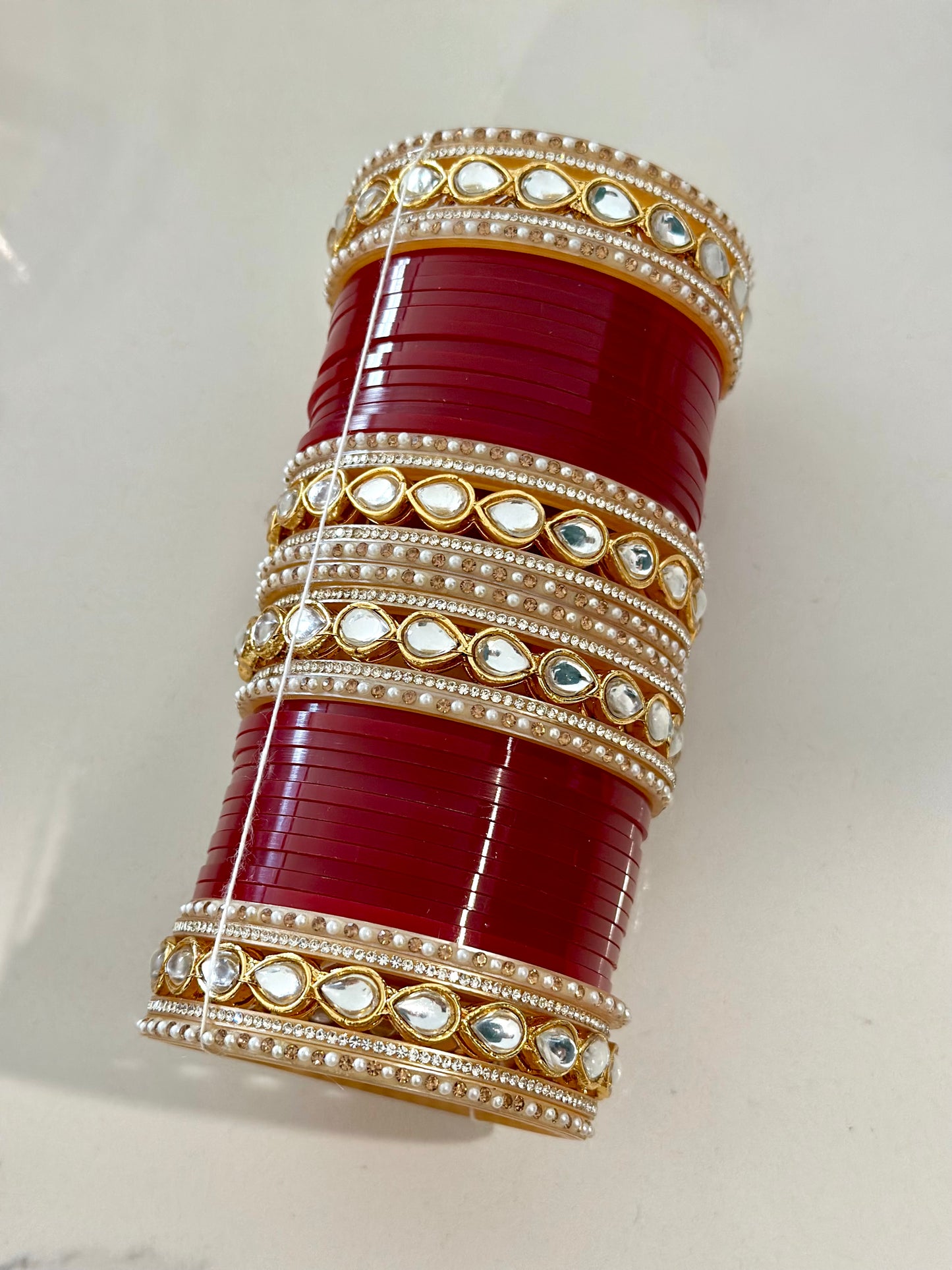 Maroon redish chooda set, ( Code: 7 )