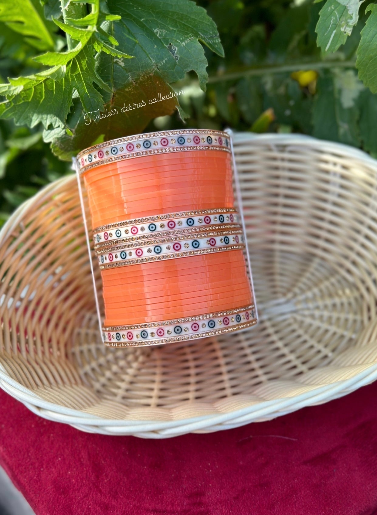 Peach Chooda Bangles
