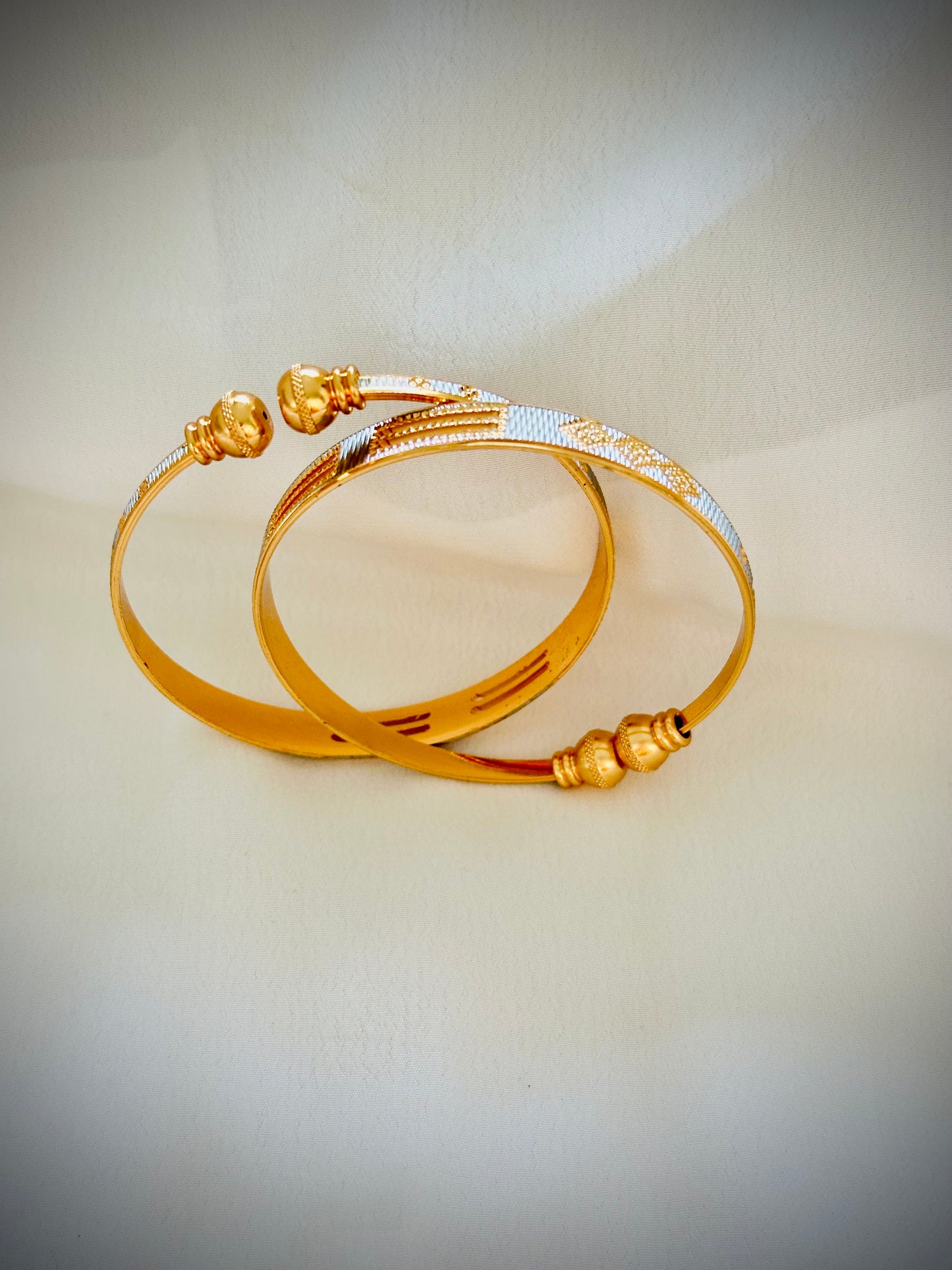 Gold Look Adjustable size Bangles - ( Code: 44)