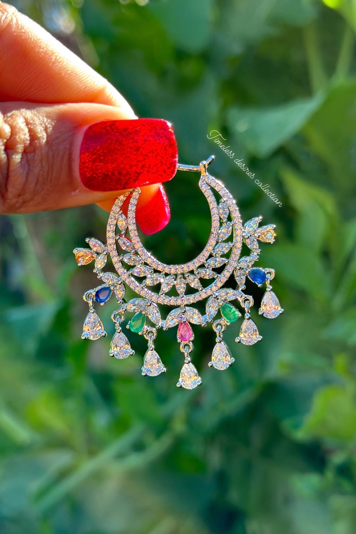 American Diamond waliya earrings ( Code: A4 )