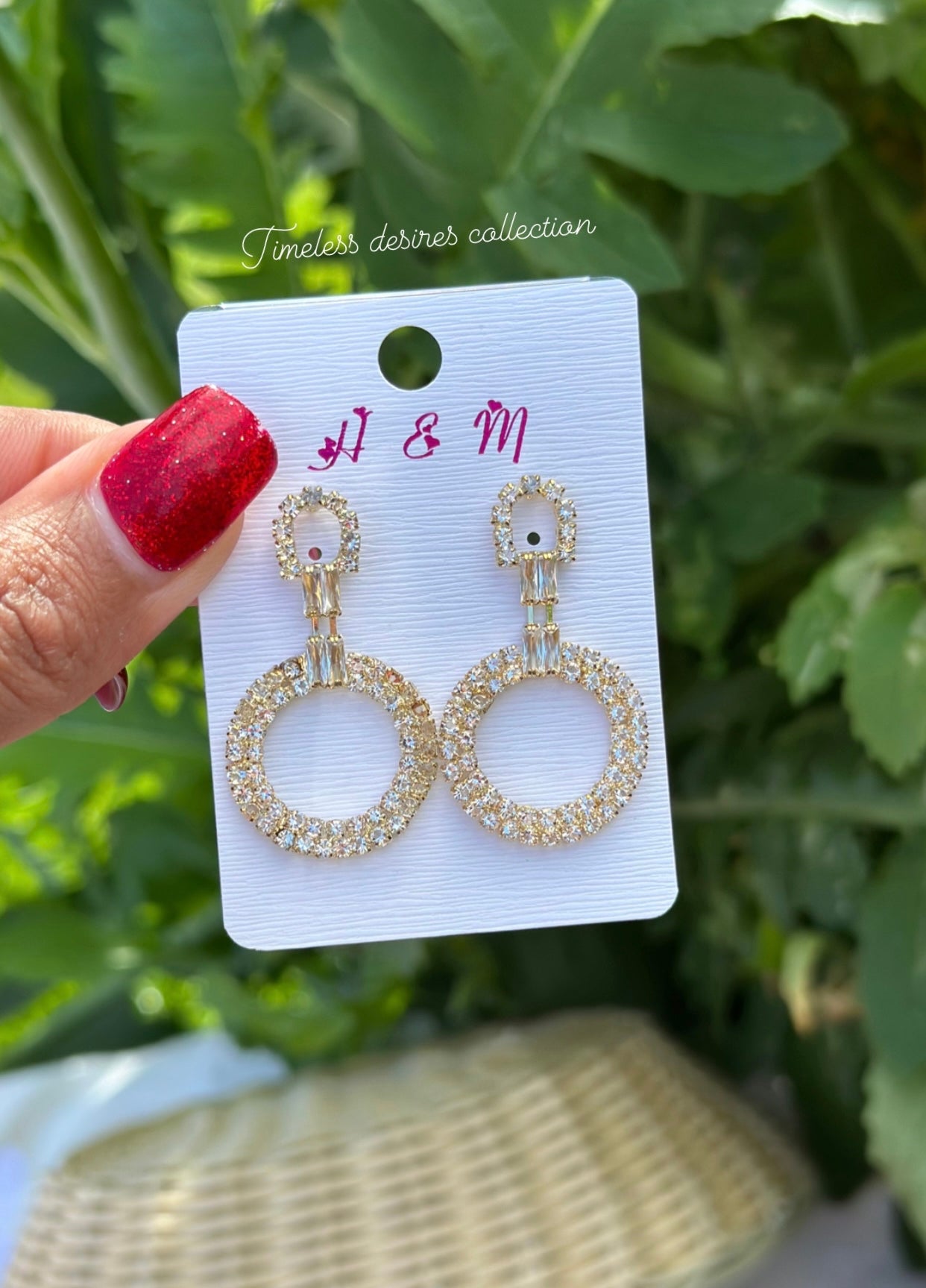 Golden earrings in western style
