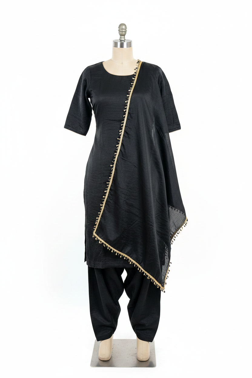 Farshi salwar suit in black - Code 032