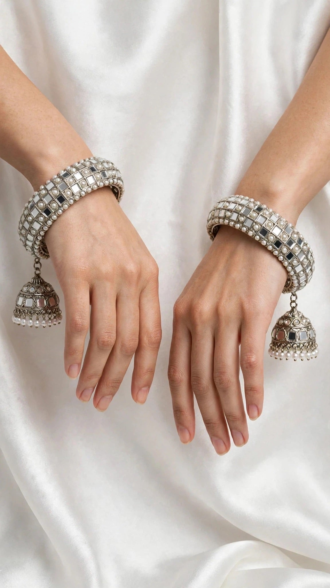 Silver kade bangles - Size 2.8