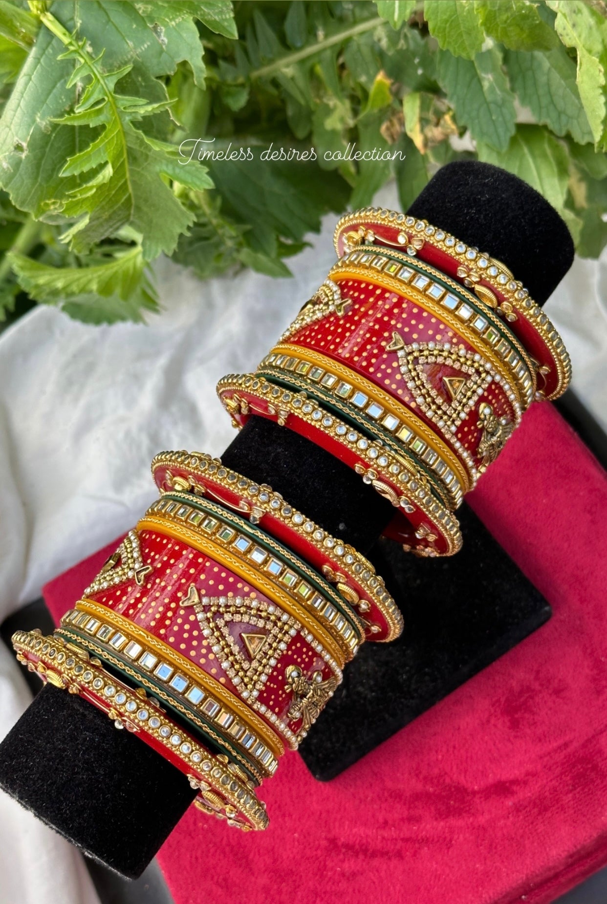 Rajwadi temple look Chooda Bangles ( set of both hands )