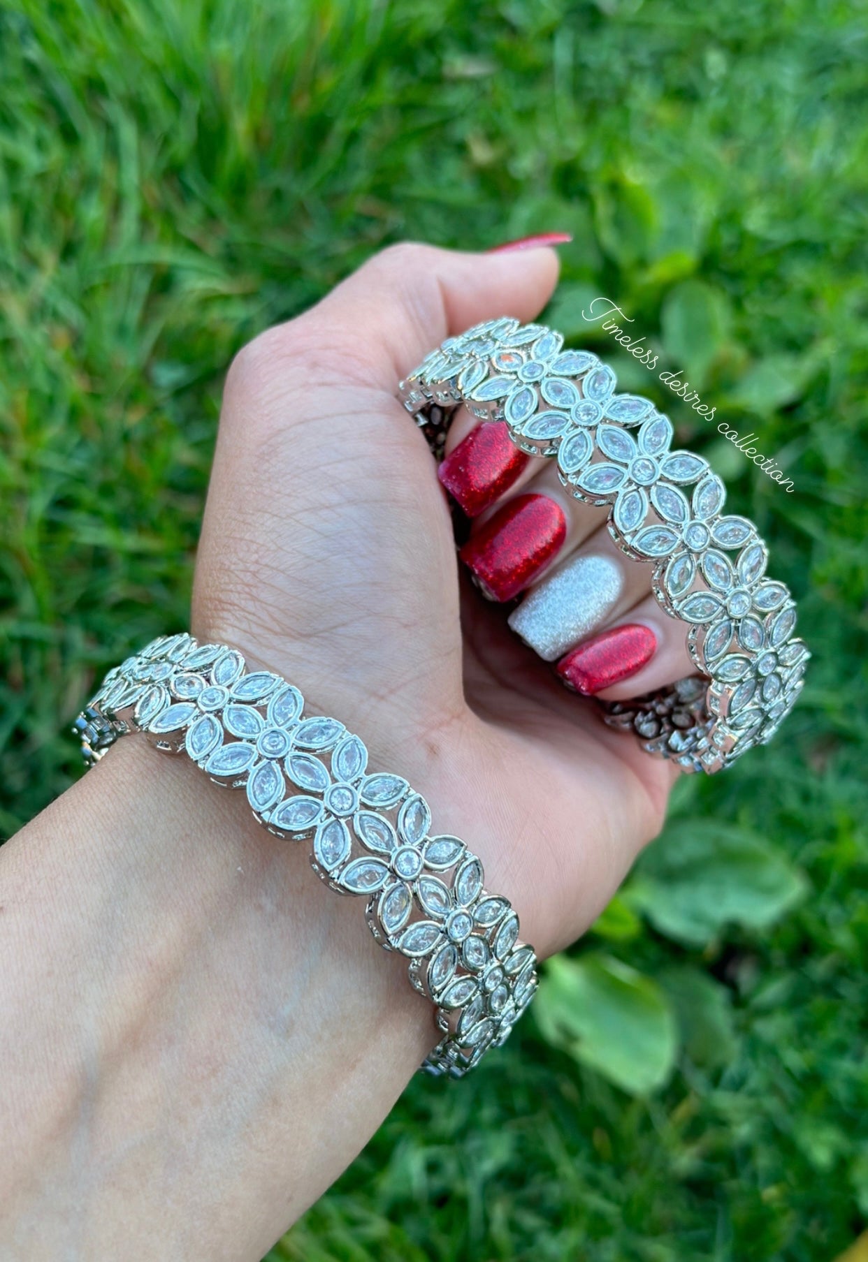 Silver American diamond kangan / bangles