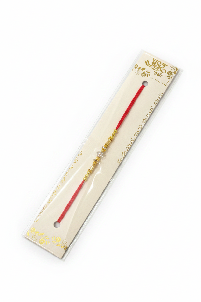 Sleek golden rakhi pack - Code 390