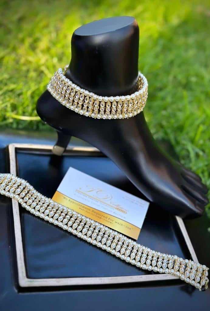 Statement Kundan anklets / Jhanjra (TD-22)