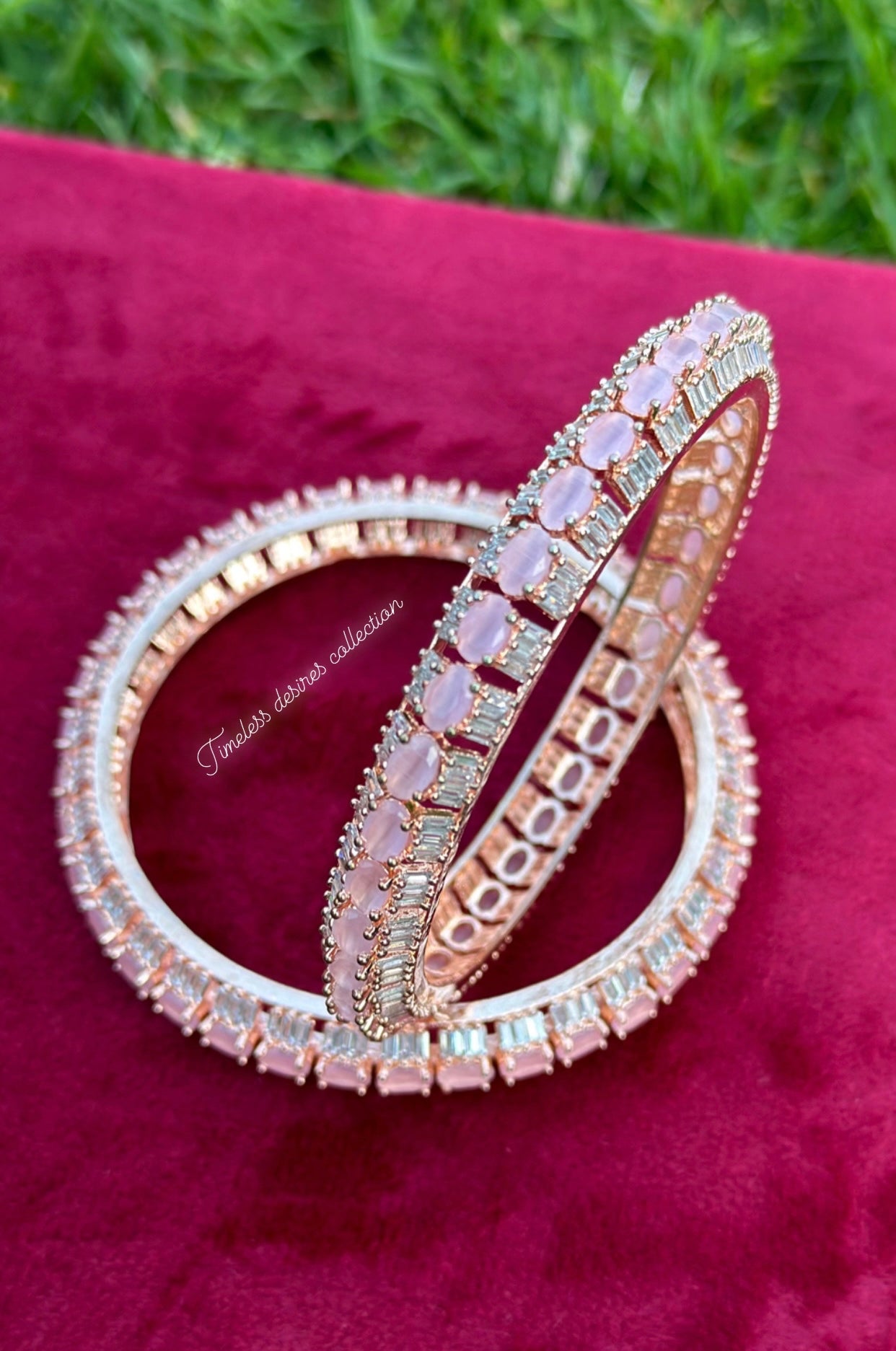 Baby pink American diamond kangan / bangles