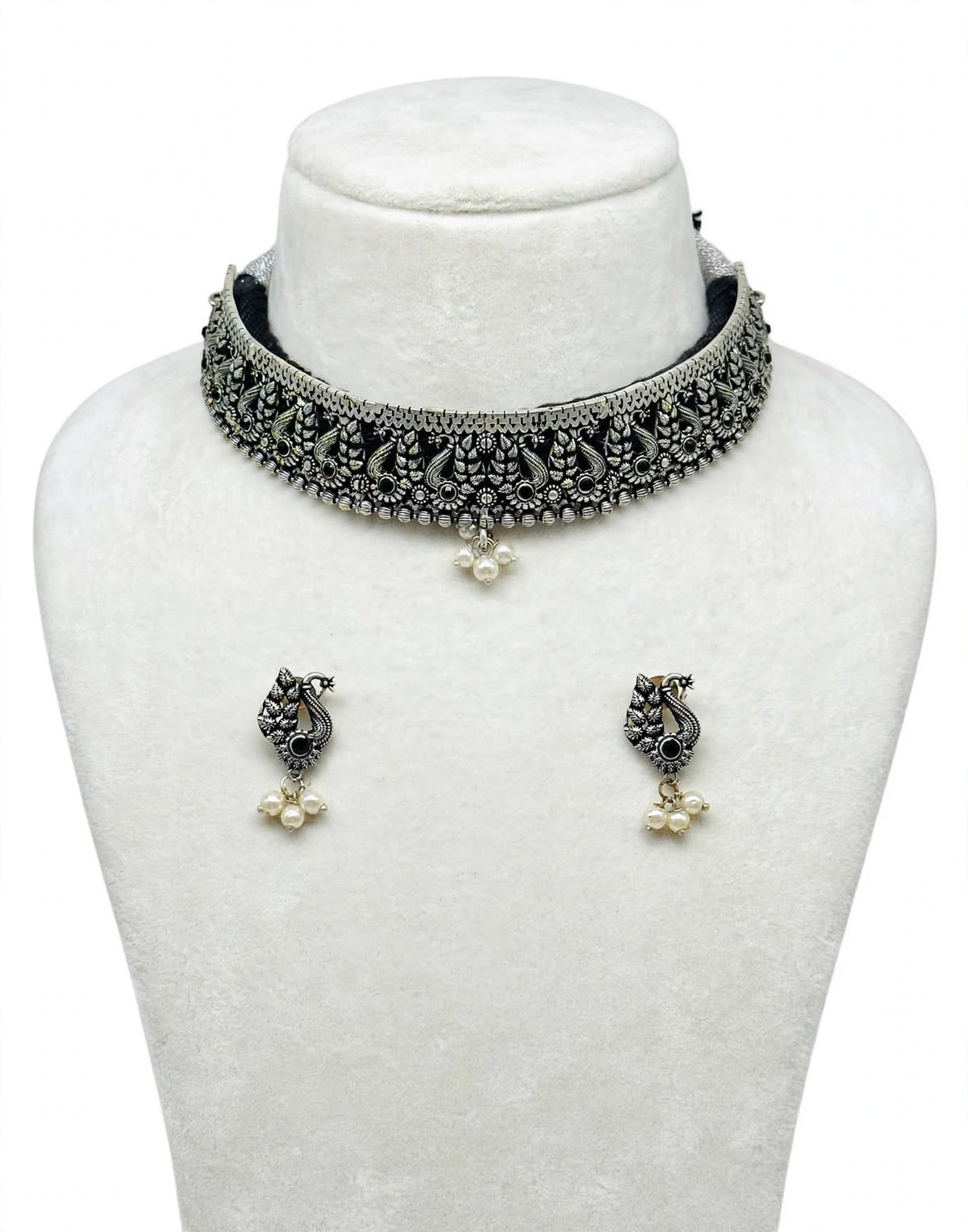 Oxidised necklace set with earrings