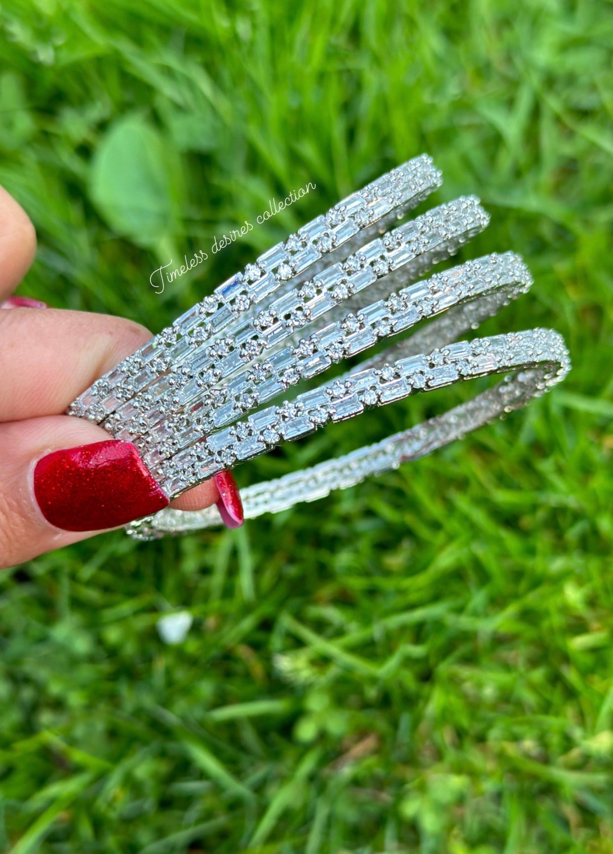 American diamond kangan / bangles in silver