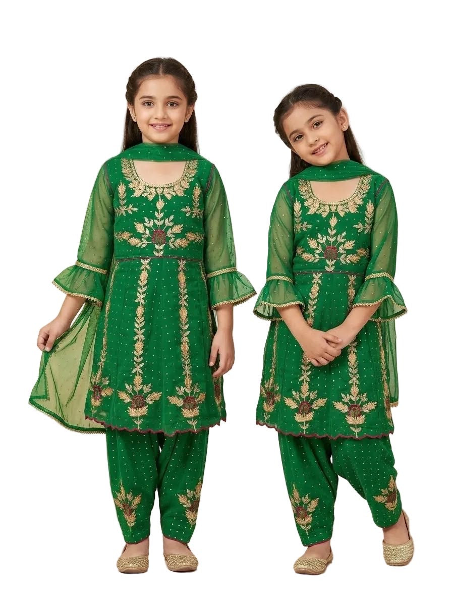 Premium Georgette Anarkali suit on Gota Patti with handwork paired up with beautiful salwar and duppta
