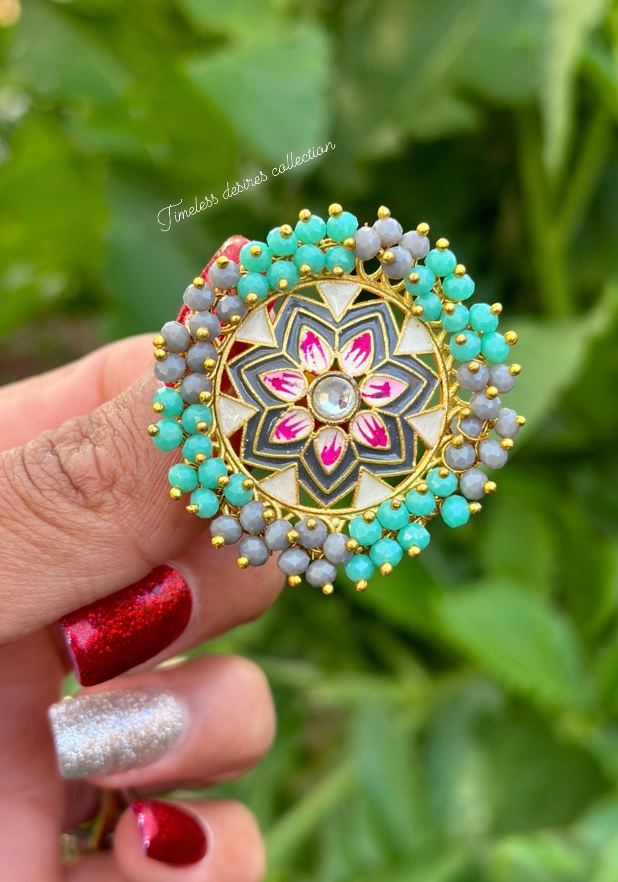 Meenakari studs in gold plating