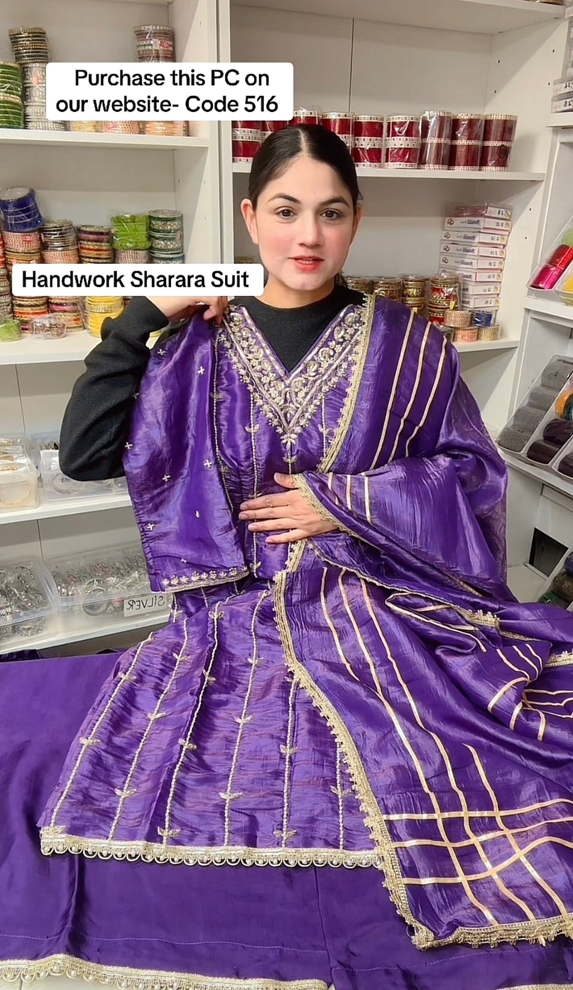 Purple Sharara Suit - Item Code 516