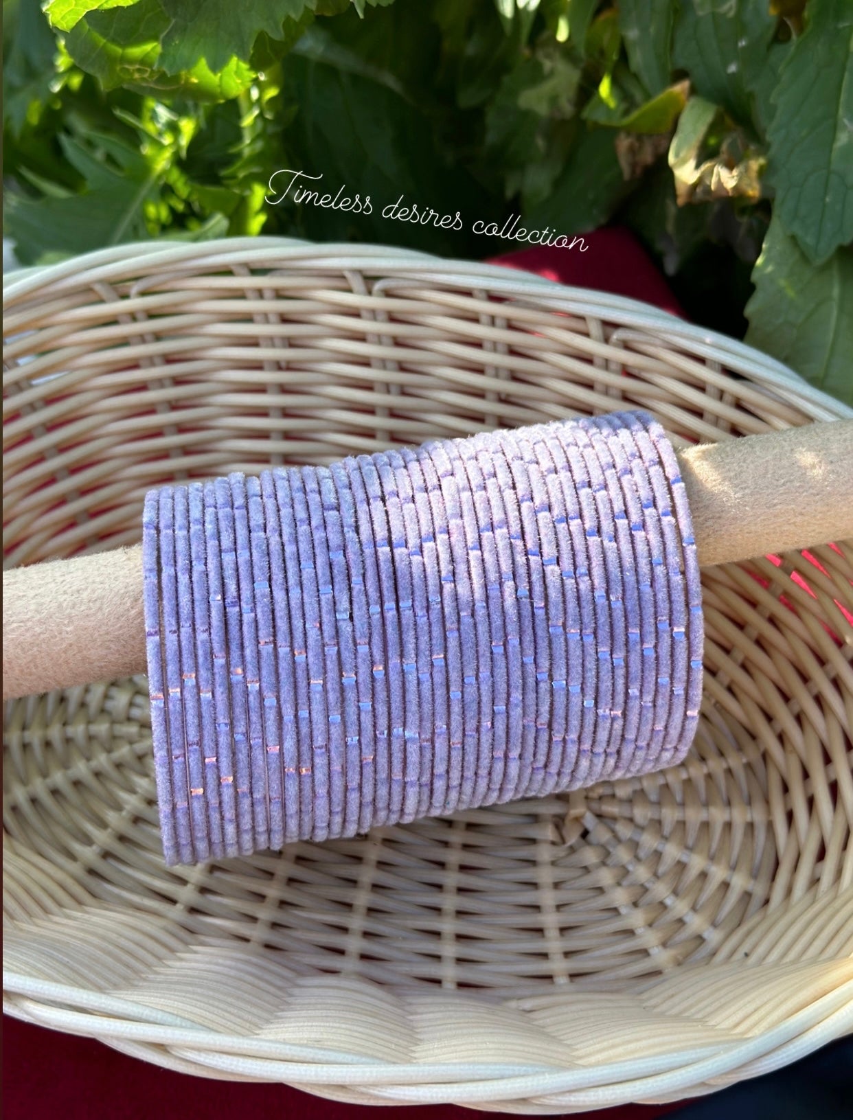 Lavender Plain velvet bangles pack of 36 bangles