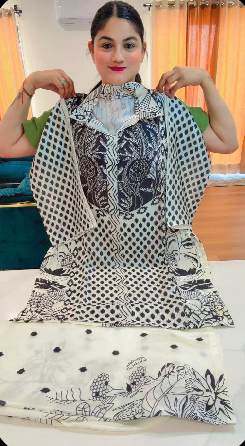 Semi Turkish silk Co-Ord set - Code: R4