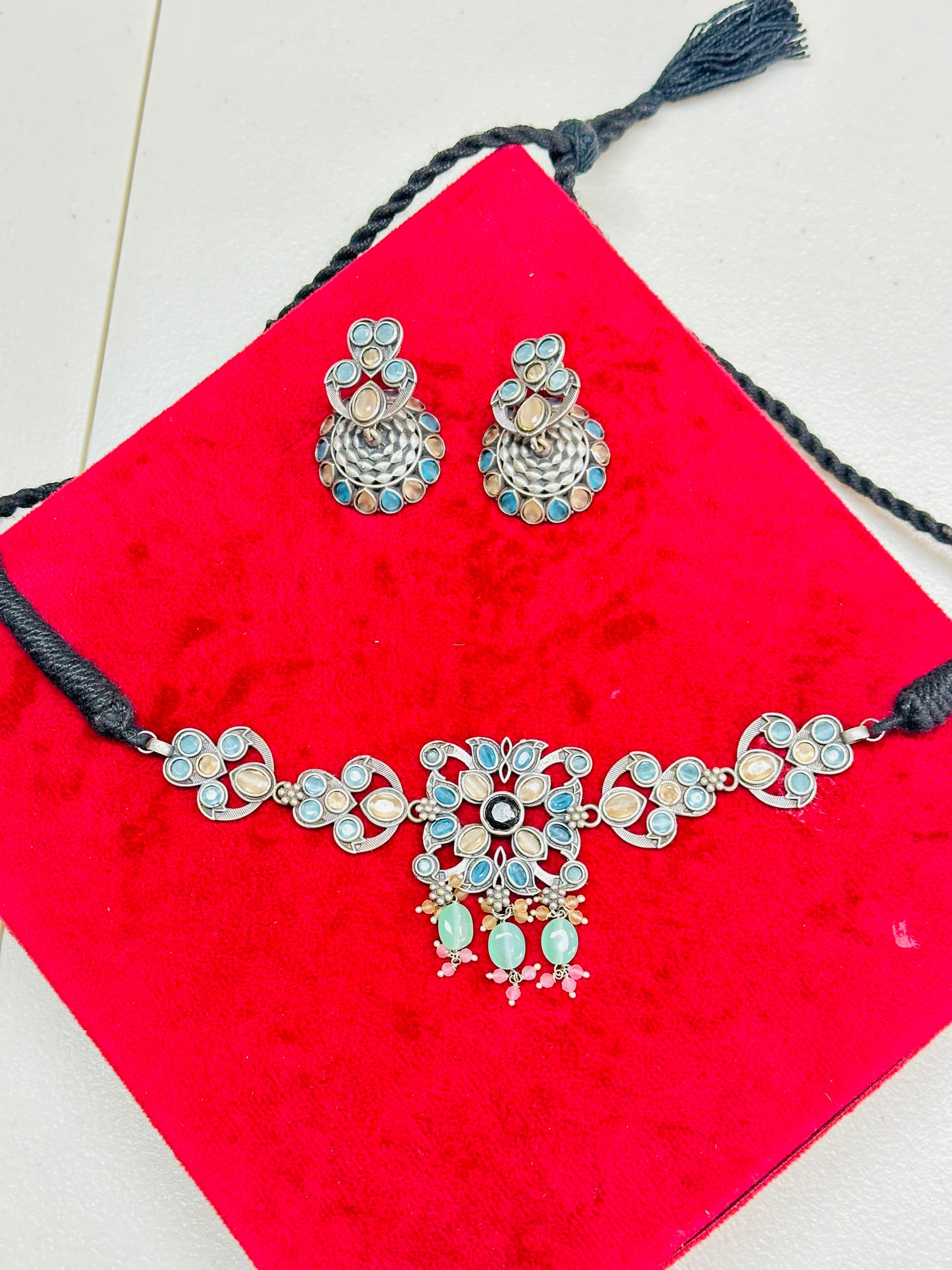 Oxidised Necklace set with earrings