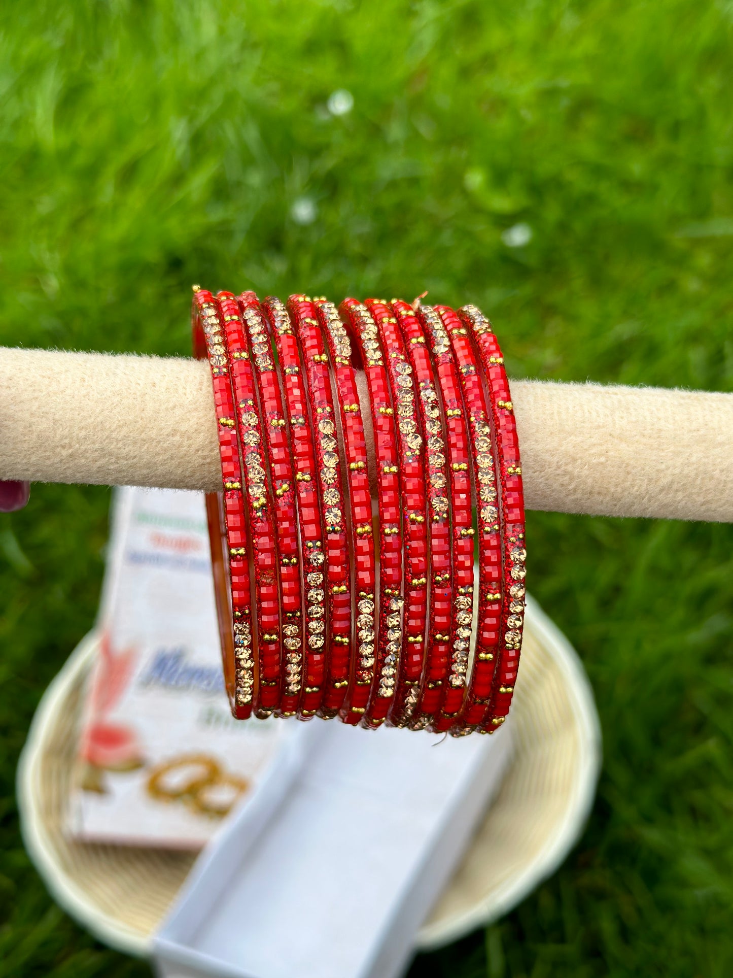 GLASS Bangles in red ( Karwa Chauth Special)