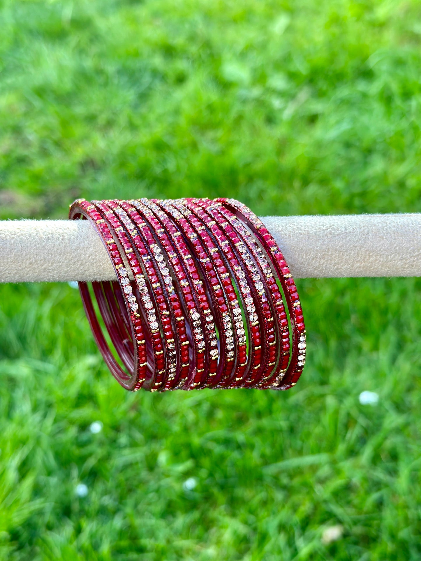 GLASS Bangles in Maroon ( Karwa Chauth Special)