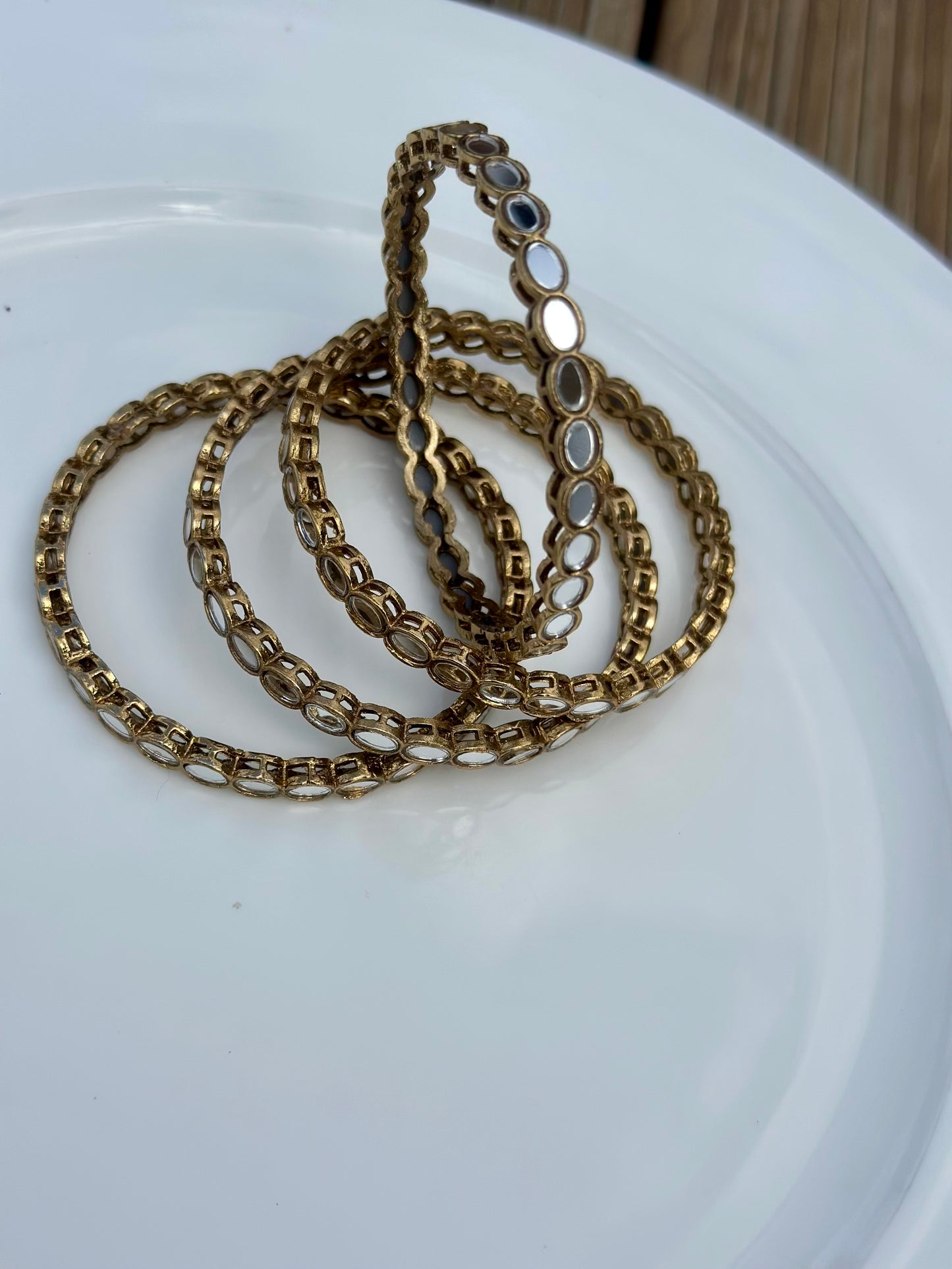 Golden mirror bangles (set of 4) B11