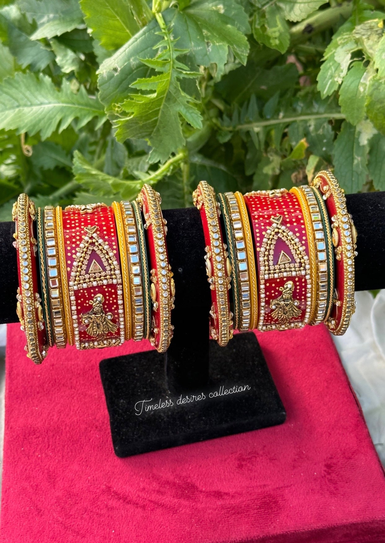 Rajwadi temple look Chooda Bangles ( set of both hands )