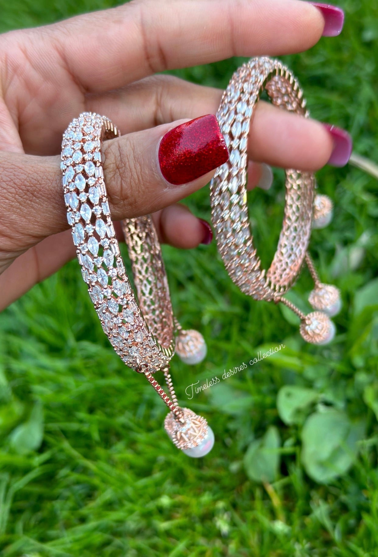 Pearl drop American diamond kangan / bangles
