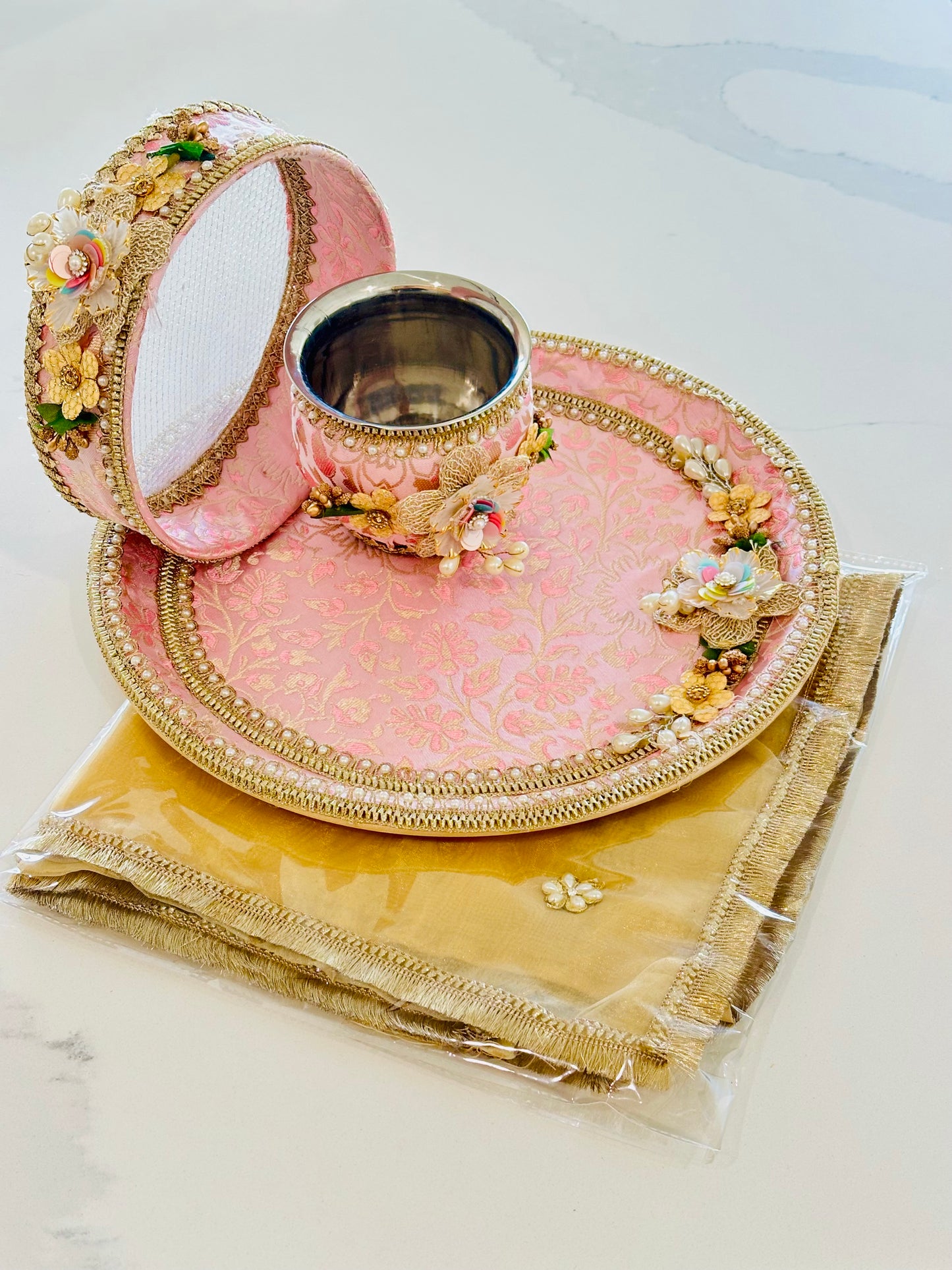 karwa Chauth Thali set with dupatta/chuni, (Code:101)