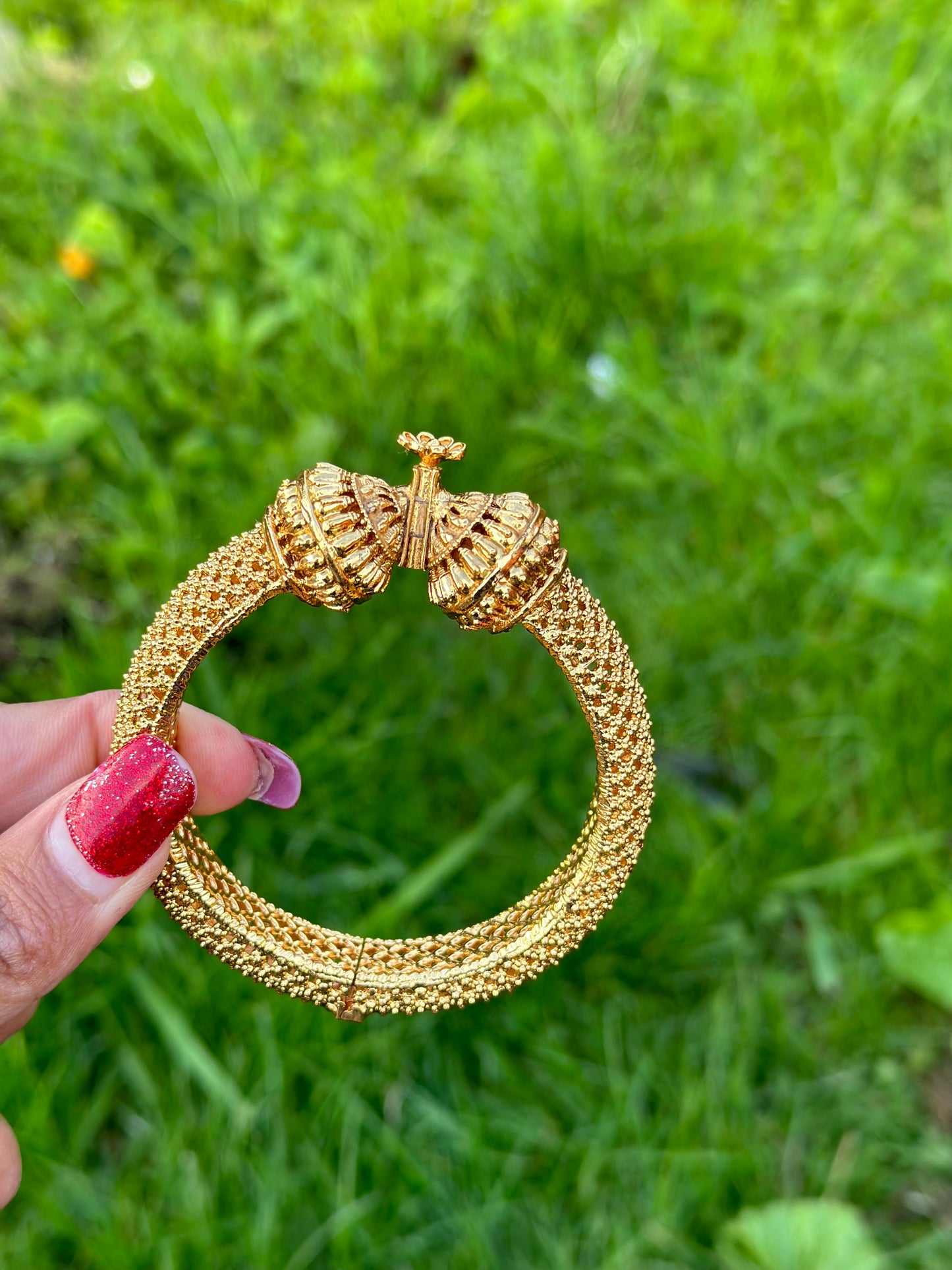 Gold Plated openable antique look kangan’s