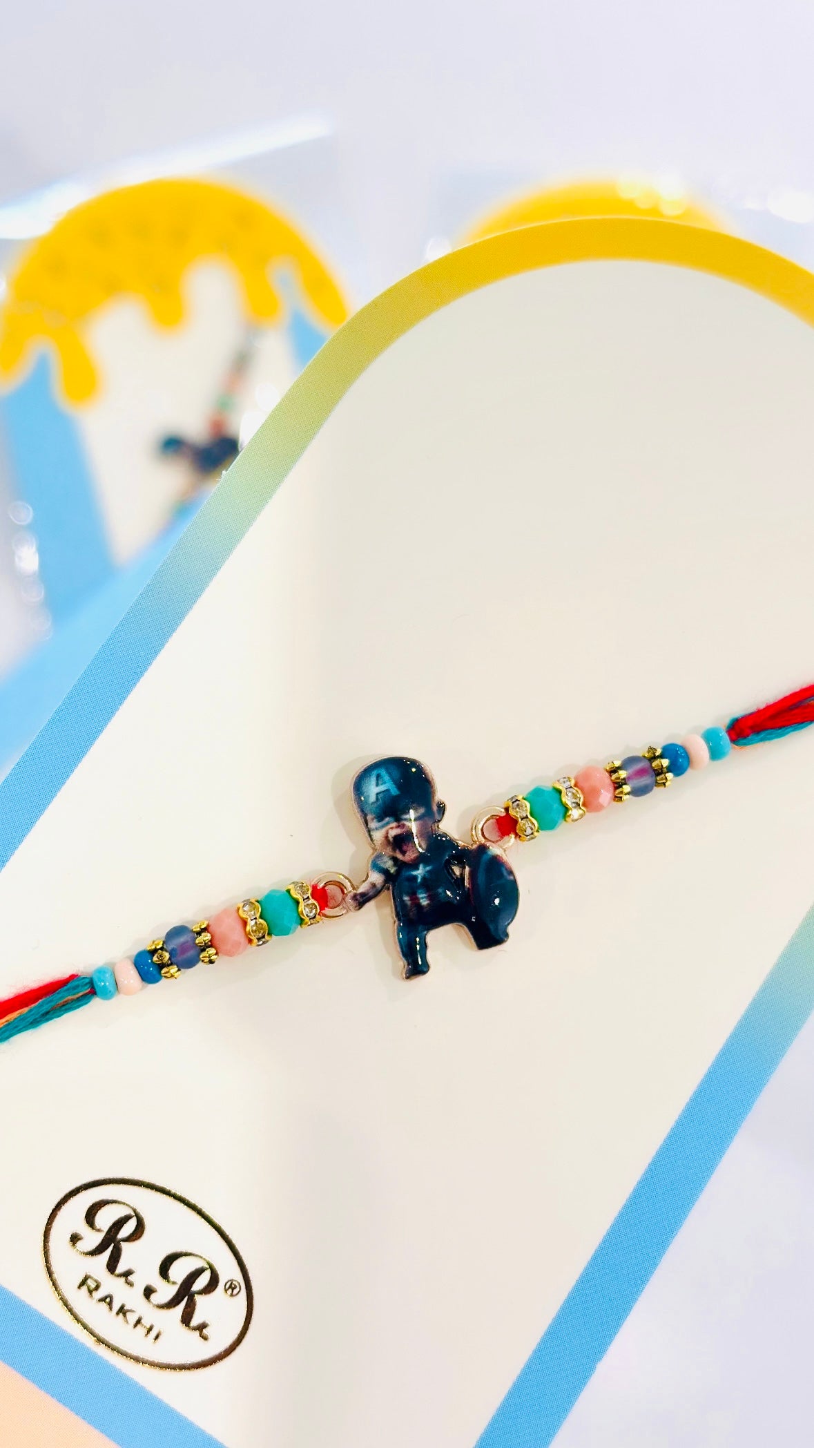Captain America kids rakhi / rakhdi, Code: A76 ( per pc )