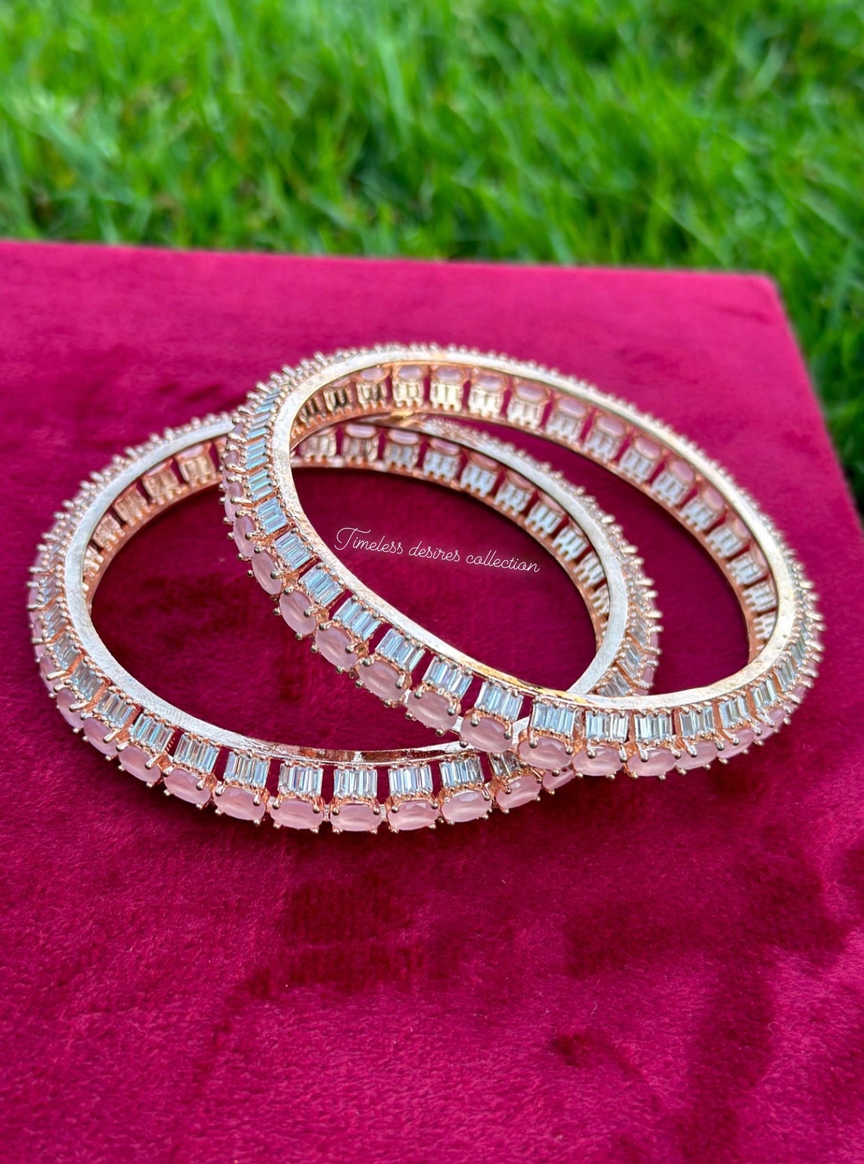 Baby pink American diamond kangan / bangles